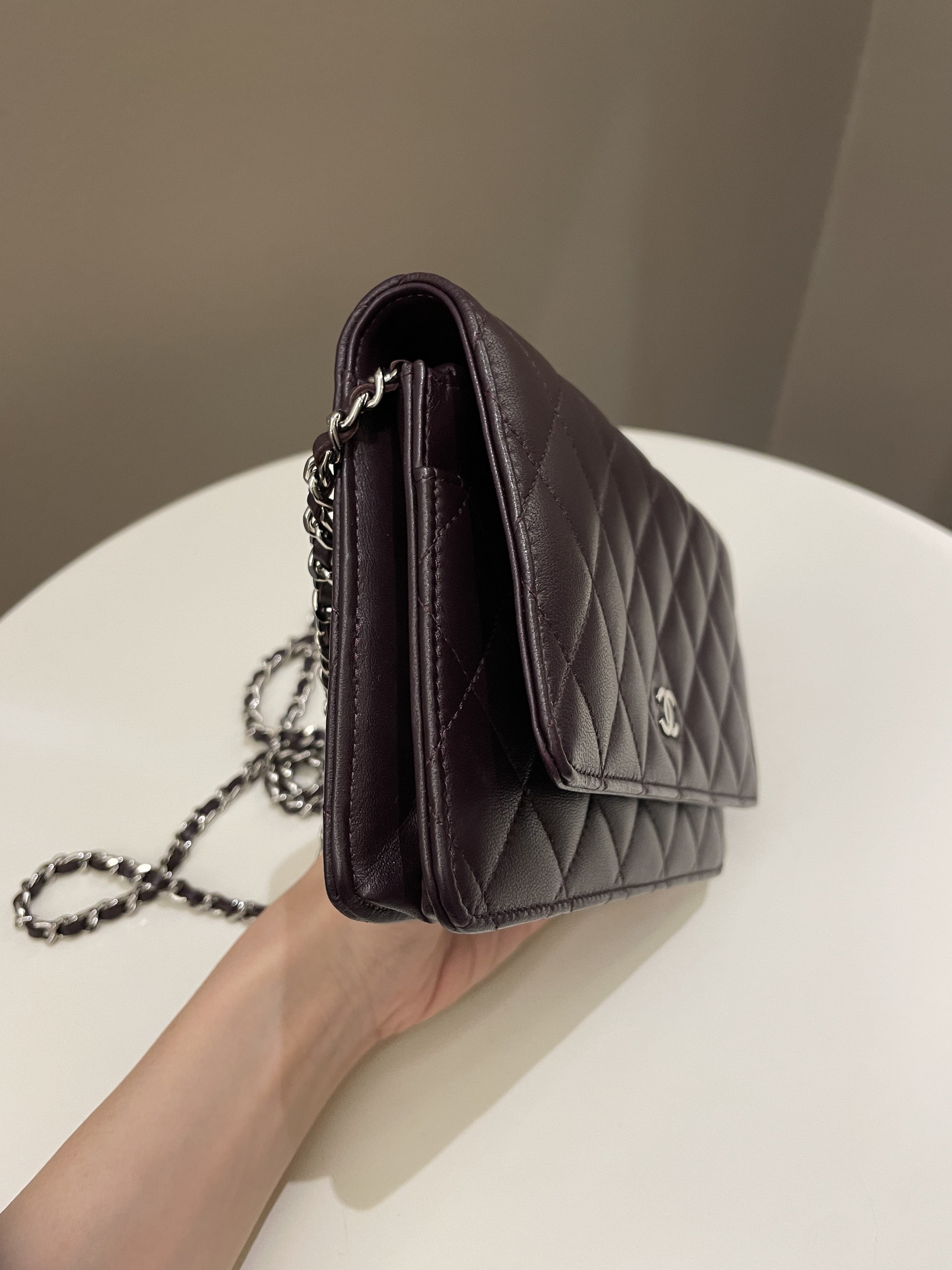 Chanel Classic Quilted Wallet On Chain Dark Burgundy