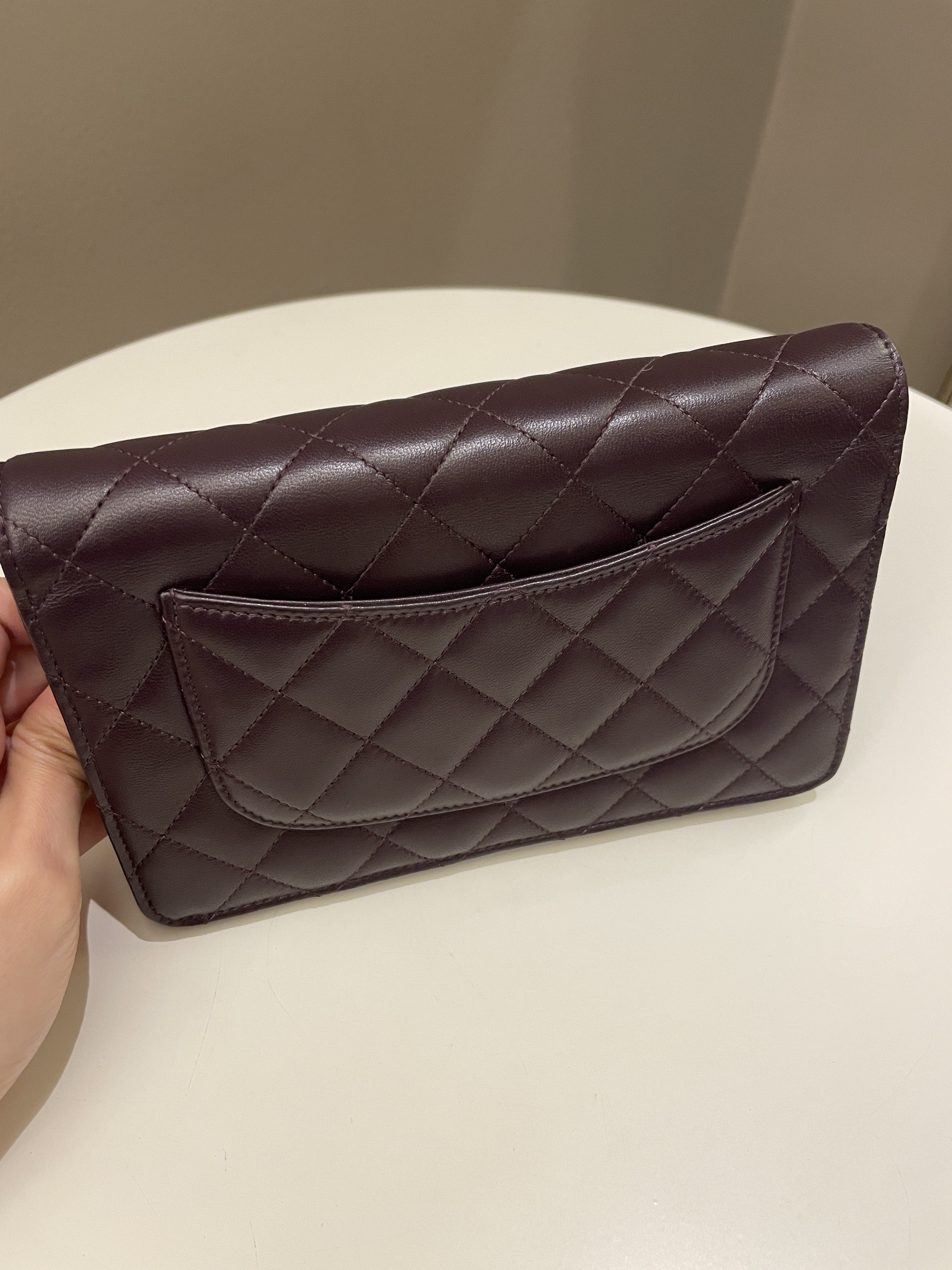 Chanel Classic Quilted Wallet On Chain Dark Burgundy