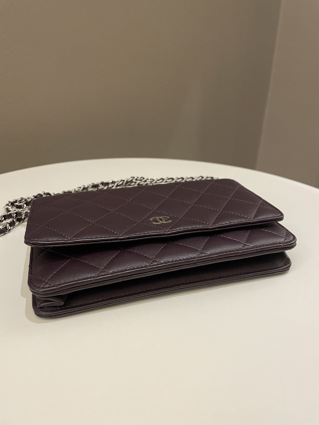 Chanel Classic Quilted Wallet On Chain Dark Burgundy