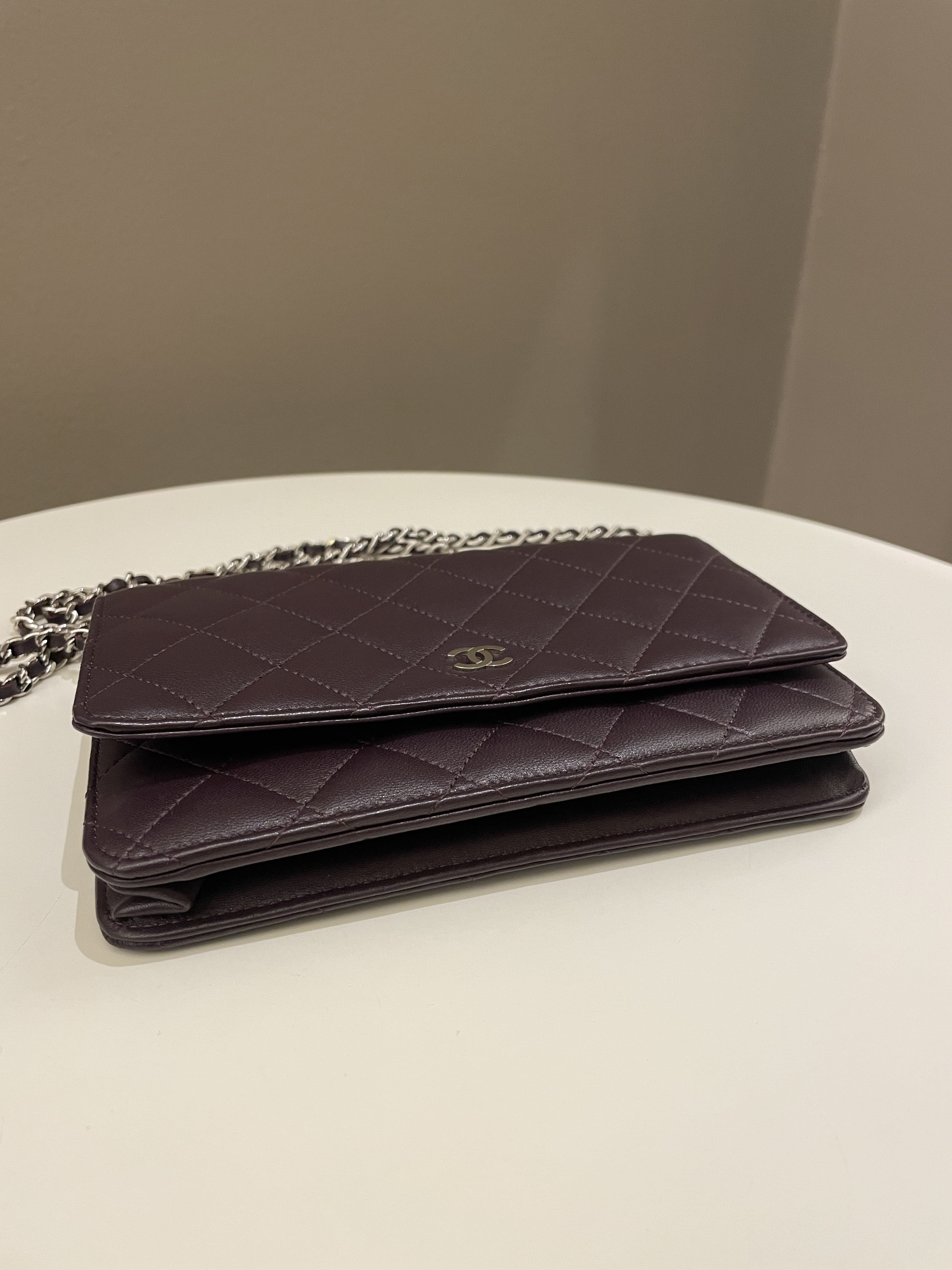 Chanel Classic Quilted Wallet On Chain Dark Burgundy