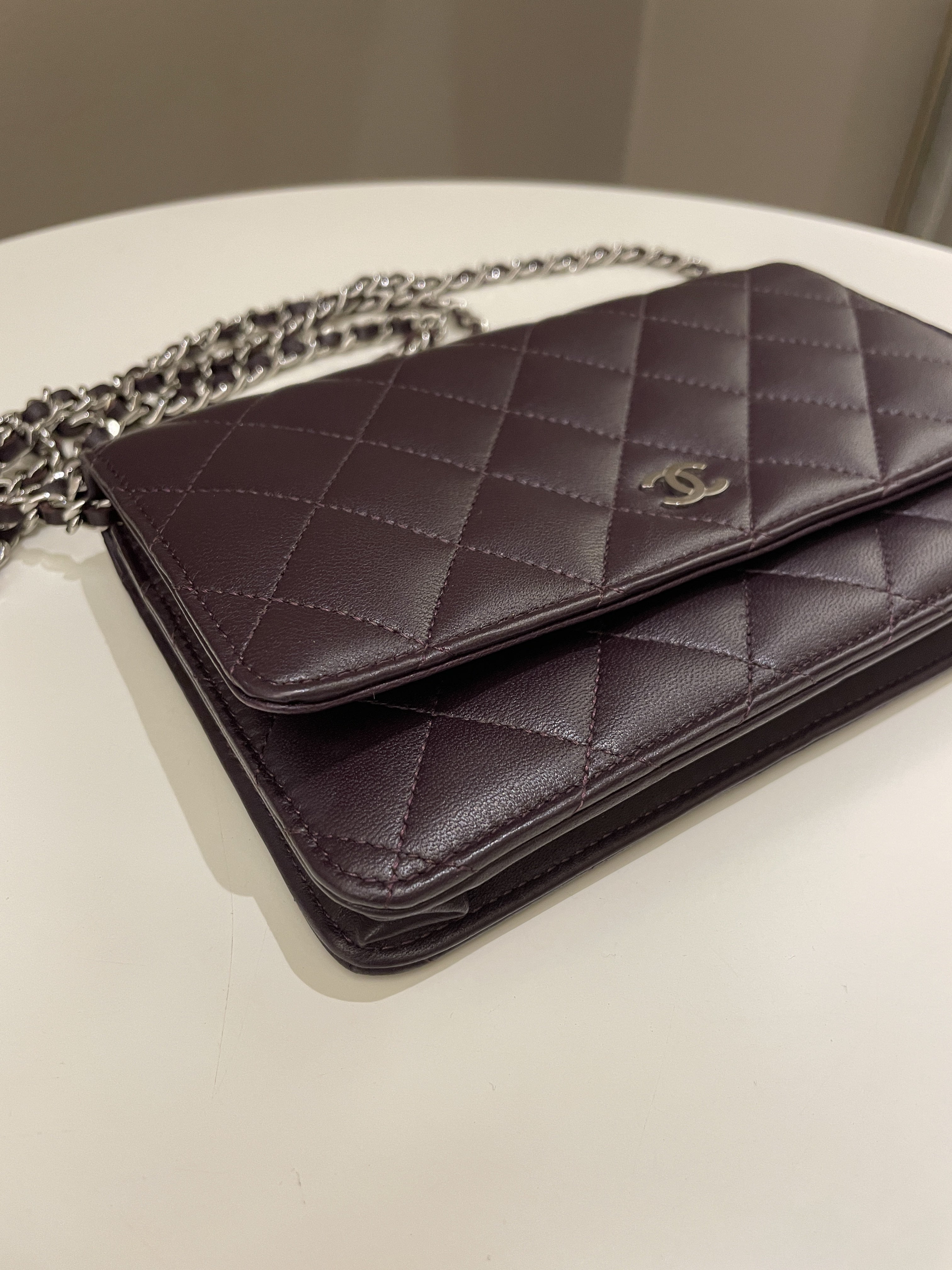 Chanel Classic Quilted Wallet On Chain Dark Burgundy
