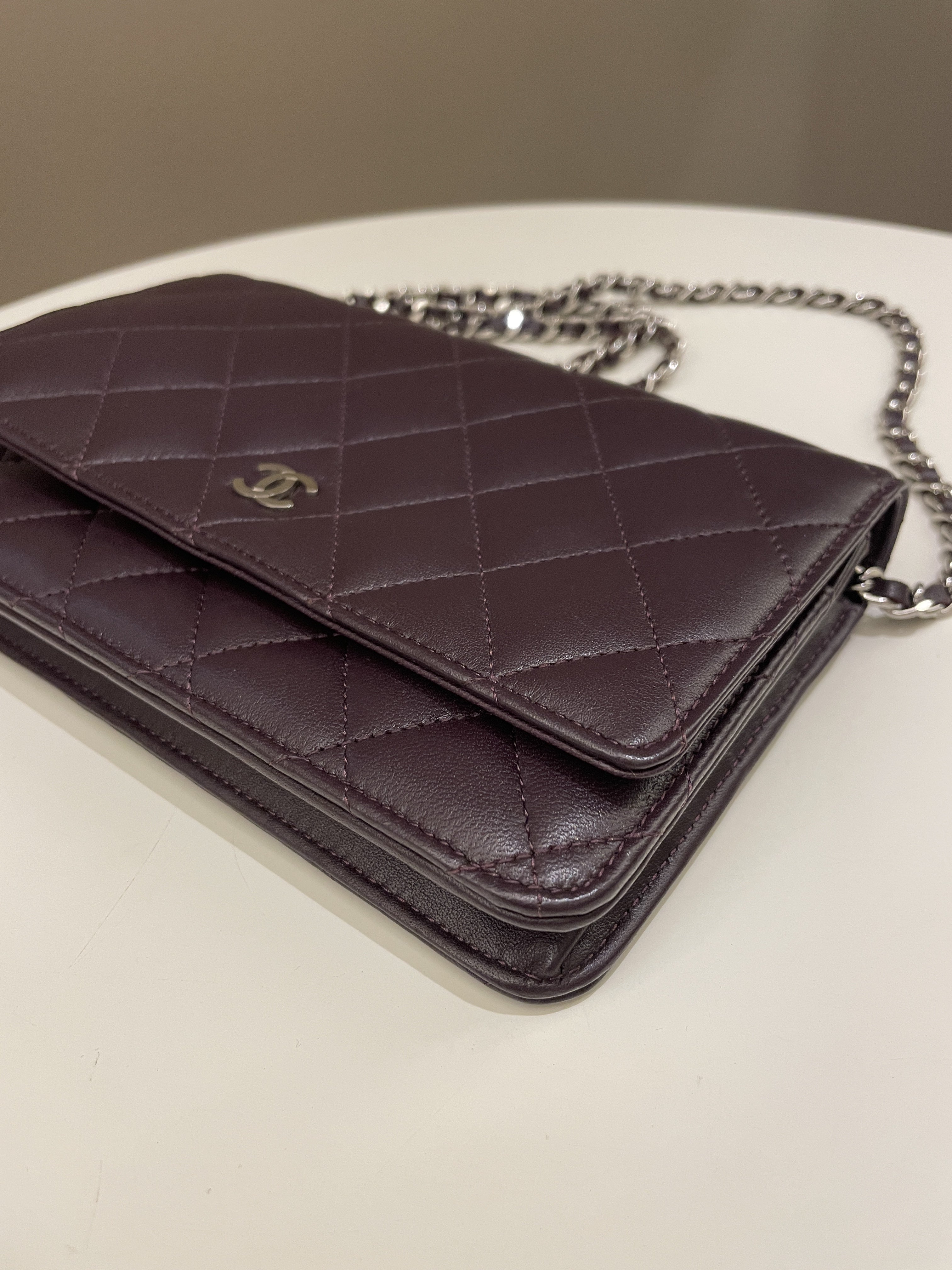 Chanel Classic Quilted Wallet On Chain Dark Burgundy