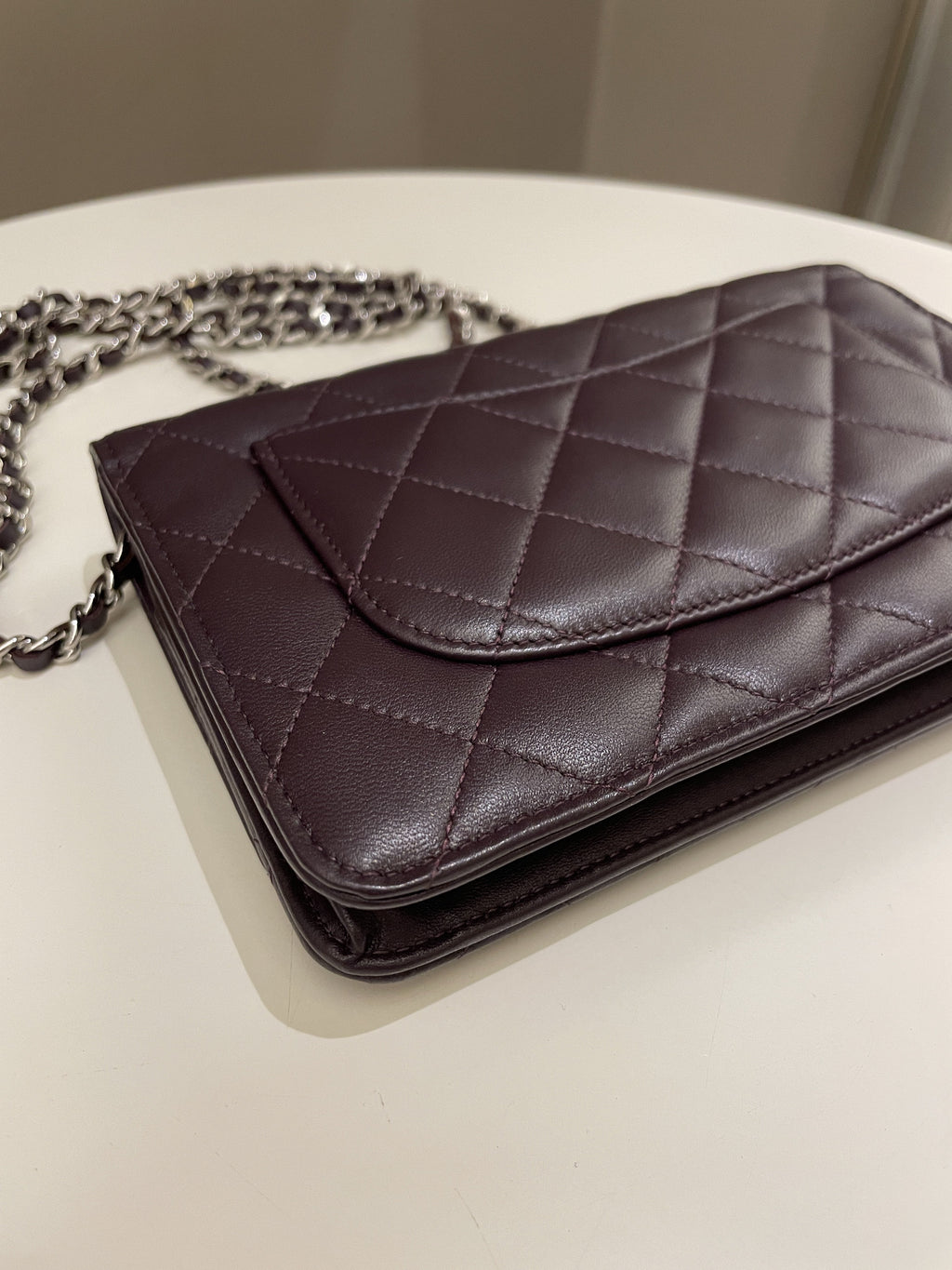 Chanel Classic Quilted Wallet On Chain Dark Burgundy