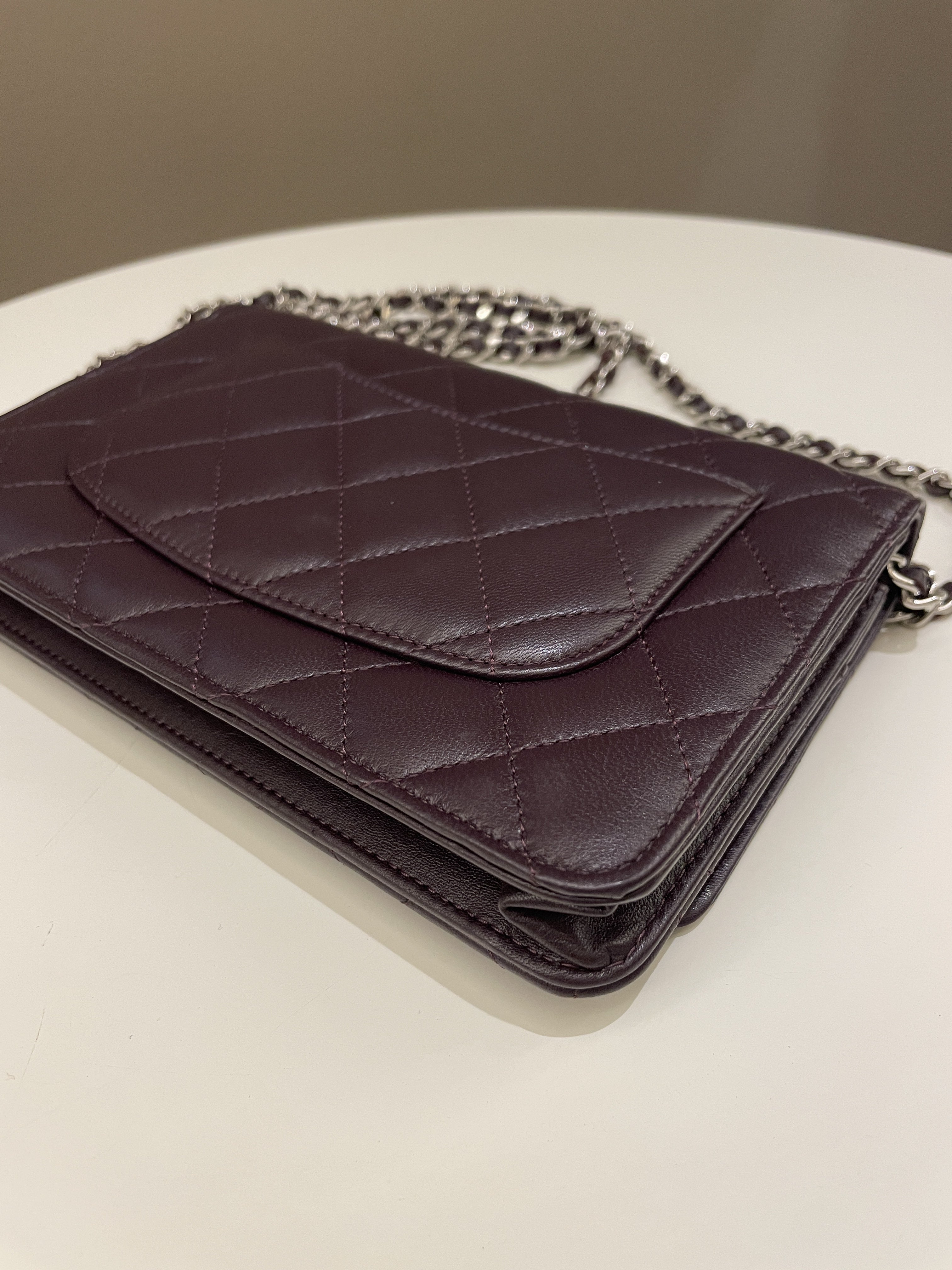 Chanel Classic Quilted Wallet On Chain Dark Burgundy