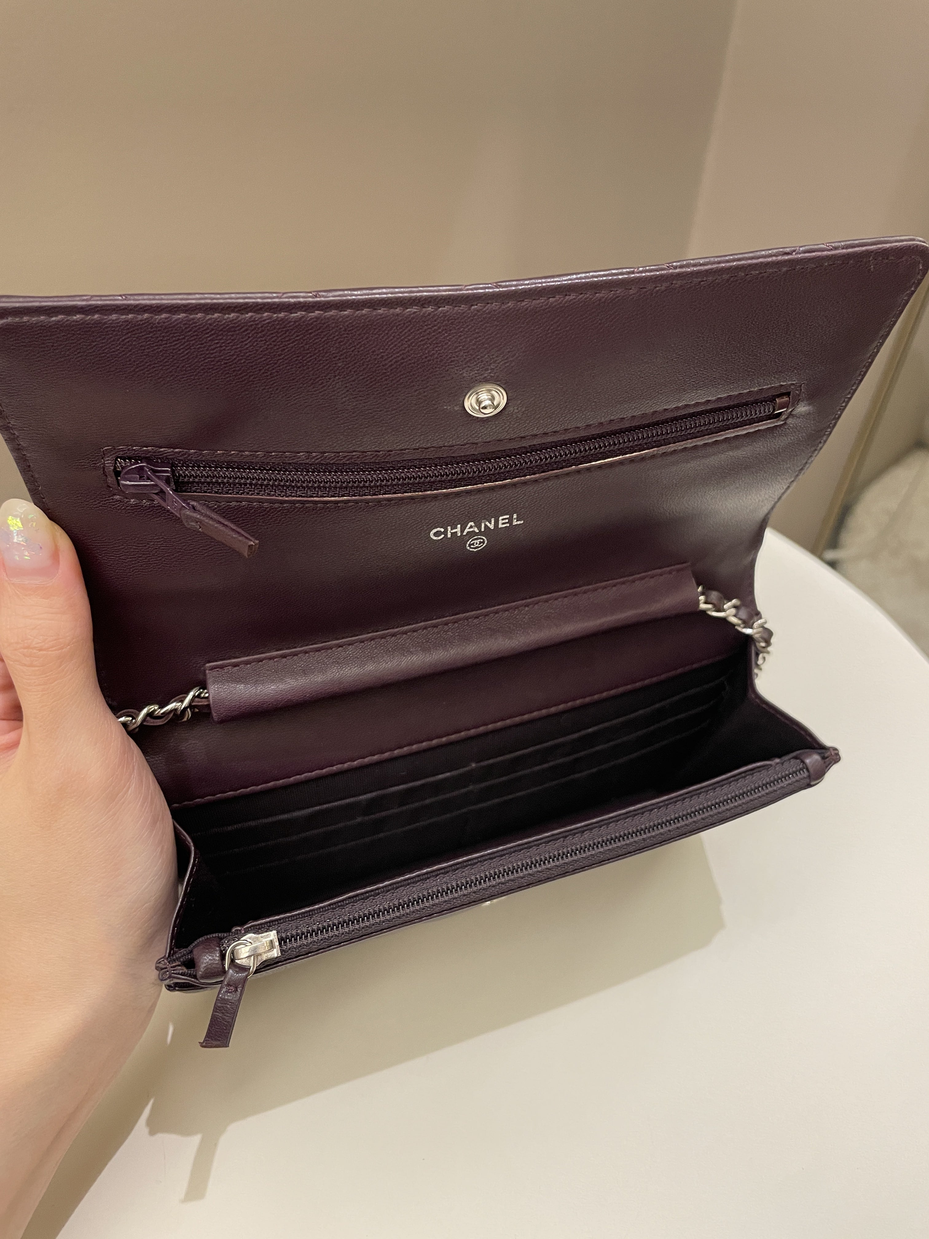 Chanel Classic Quilted Wallet On Chain Dark Burgundy