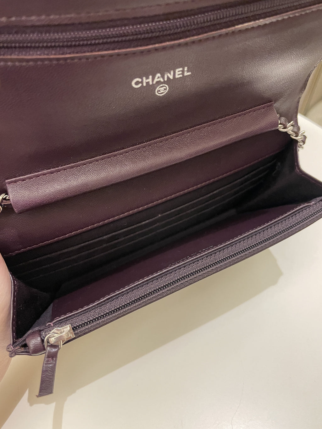 Chanel Classic Quilted Wallet On Chain Dark Burgundy