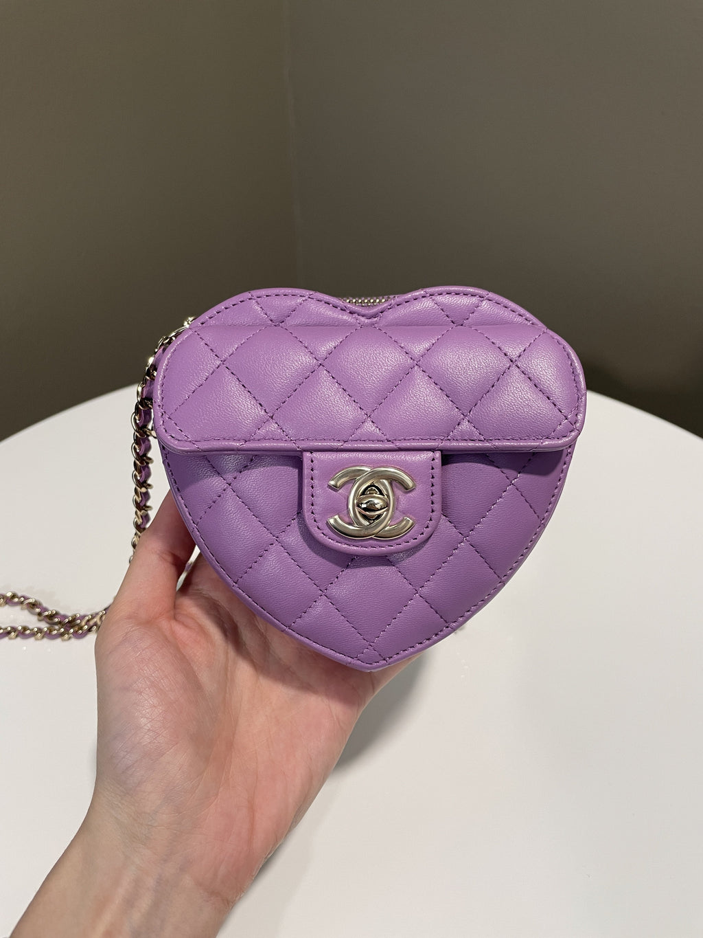 Chanel 22S Heart Bag Purple