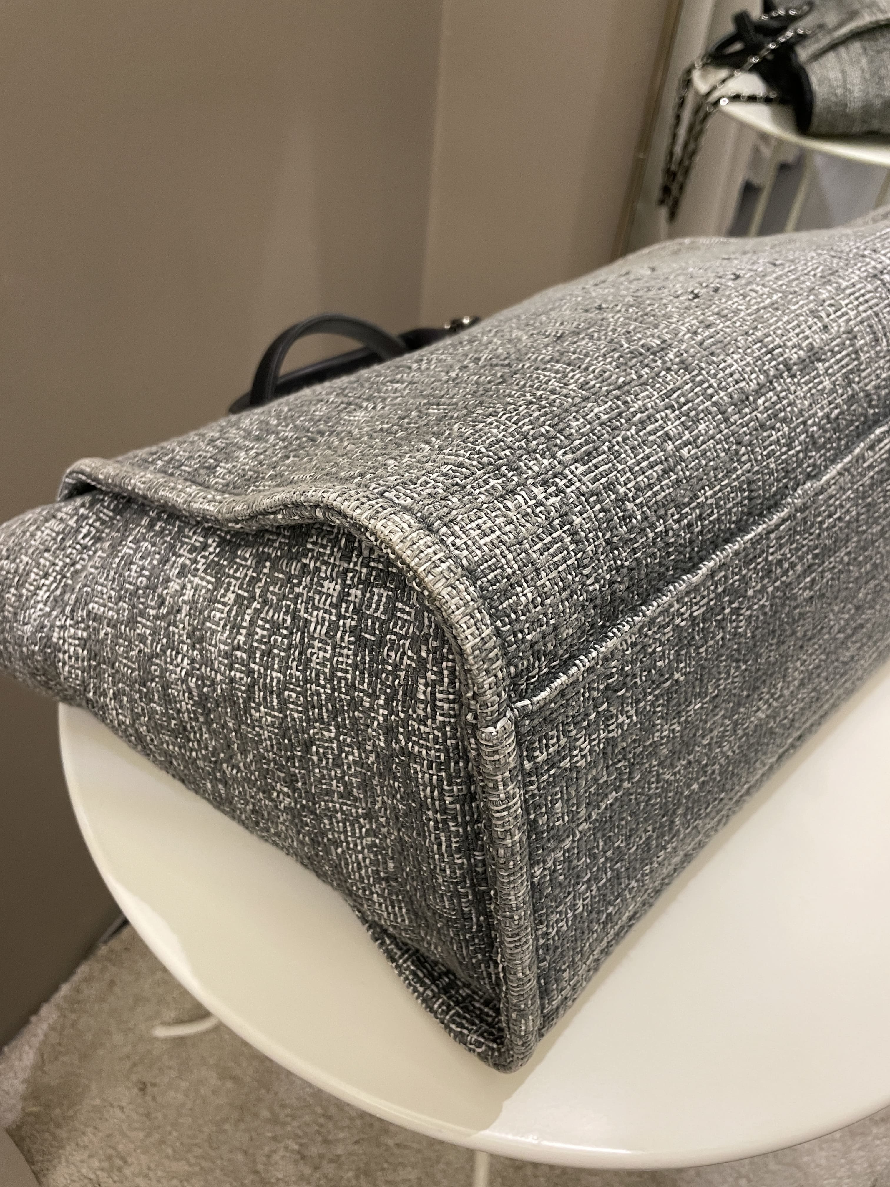 Chanel Deauville Shopper Tote Grey/ Black Canvas