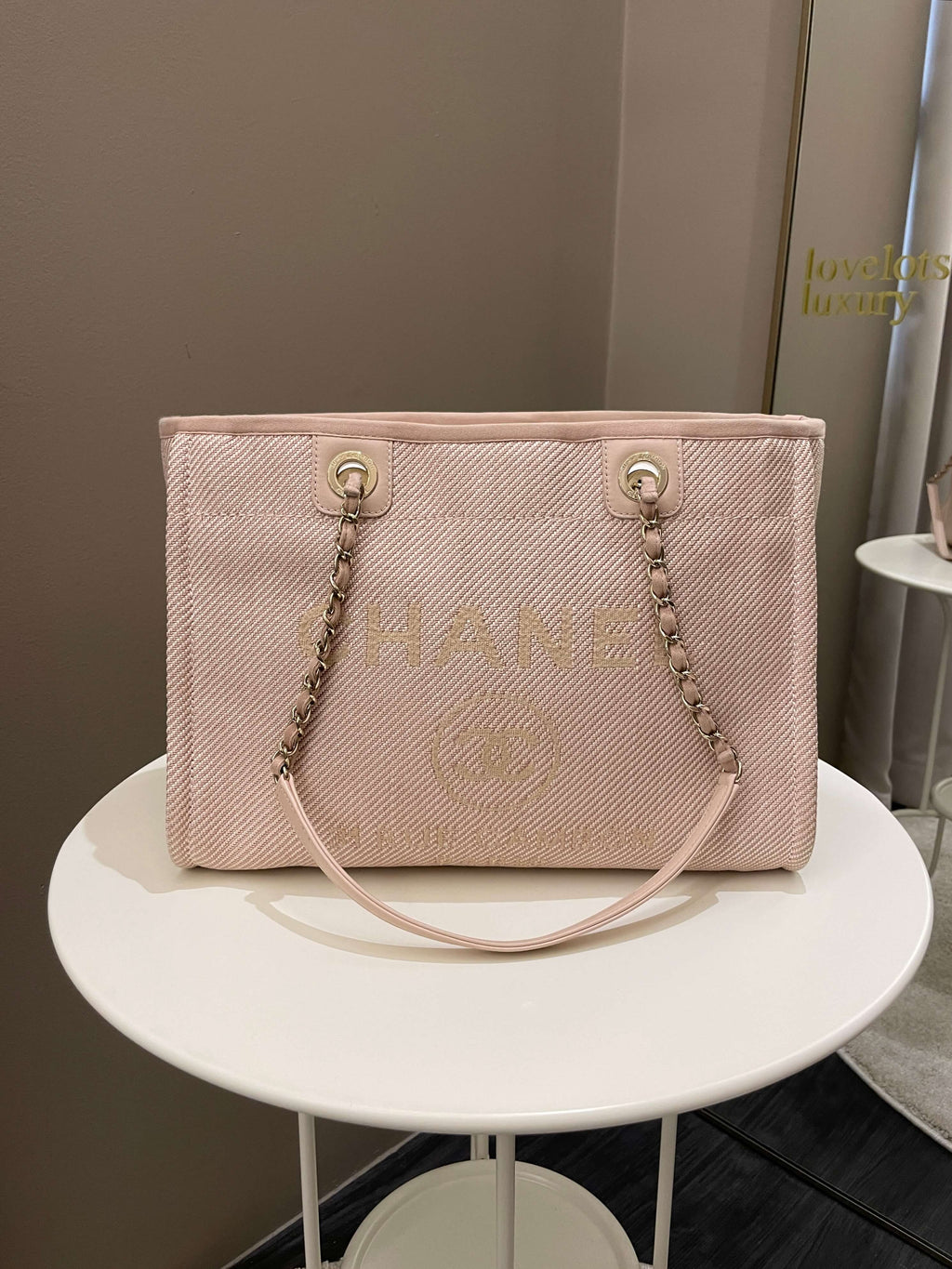 Chanel Deauville Shopper Tote Beige