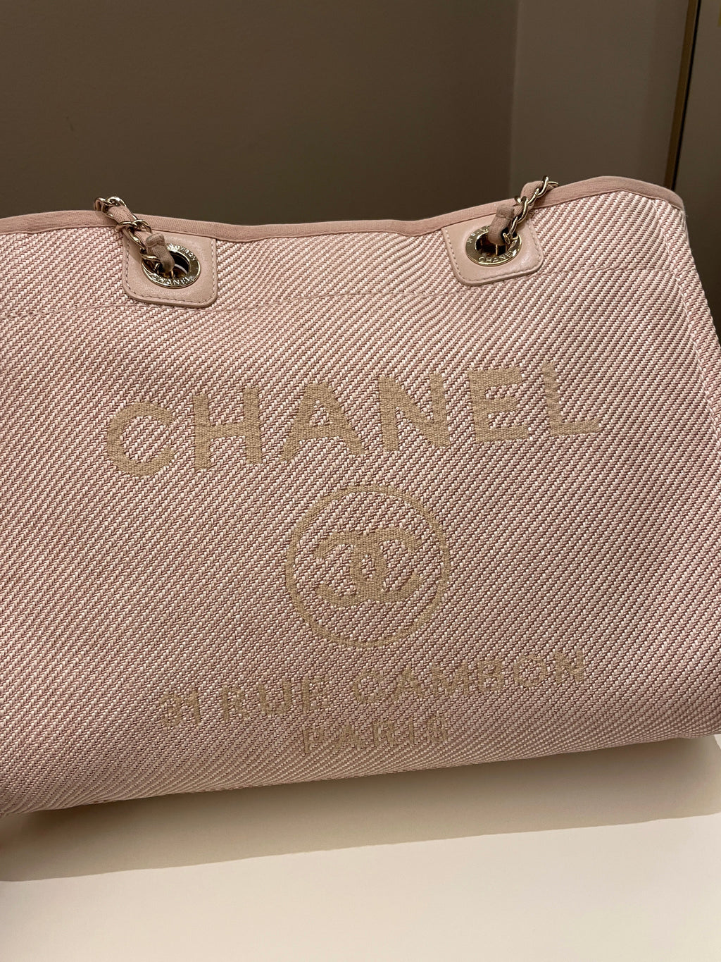 Chanel Deauville Shopper Tote Beige
