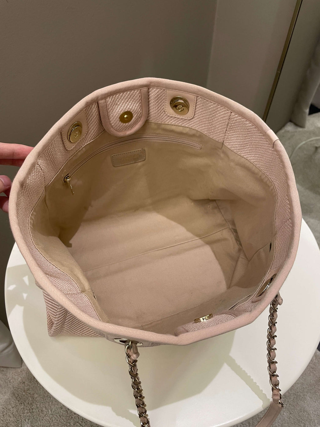Chanel Deauville Shopper Tote Beige