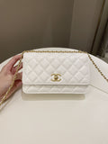 Chanel Quilted Wallet on Chain White Calfskin