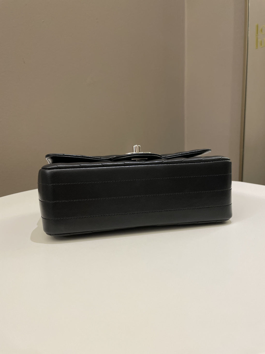Chanel Classic Chevron Mini Rectangular Black Lambskin