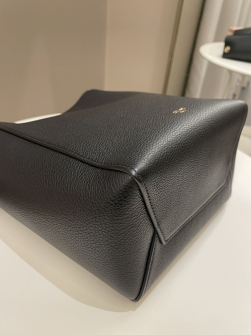 Celine Sangle Bucket Bag Black Grainy Calfskin