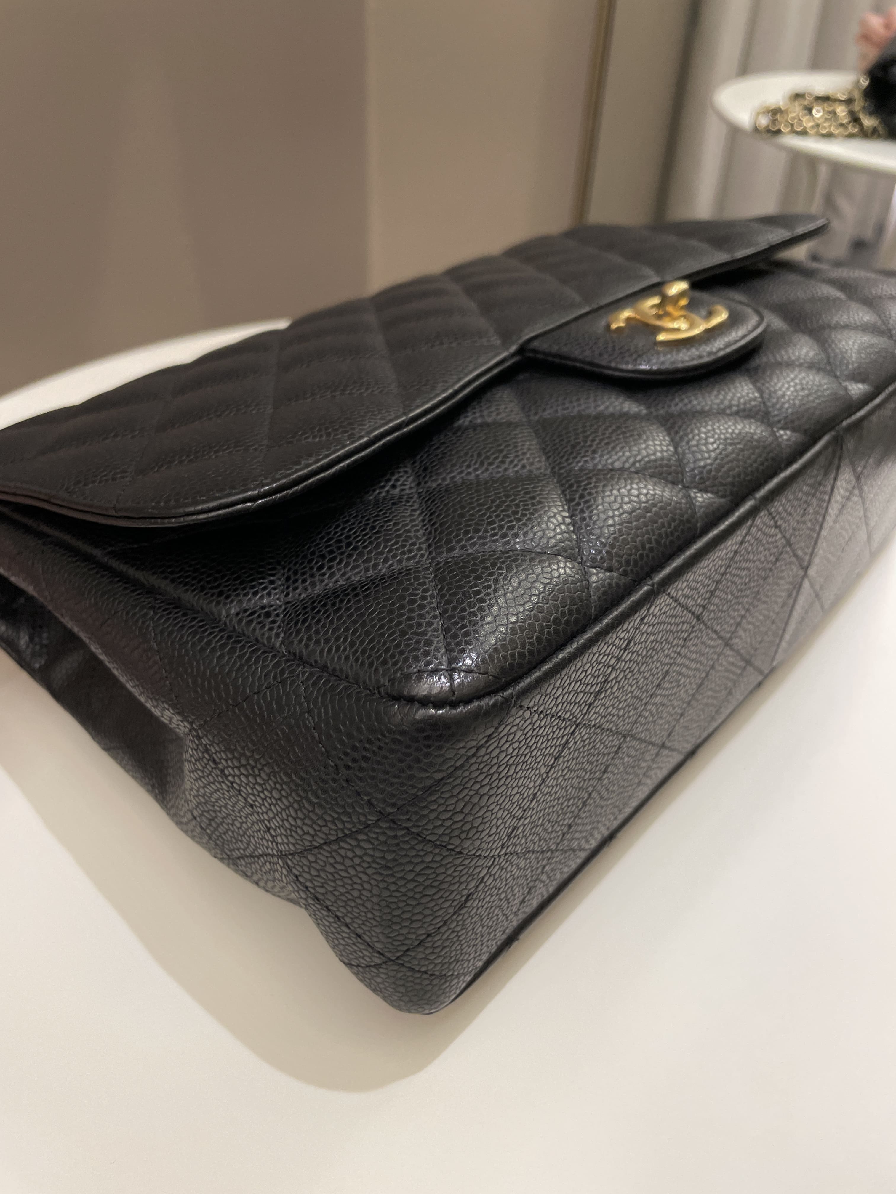 Chanel Classic Quilted Jumbo Single Flap Black Caviar