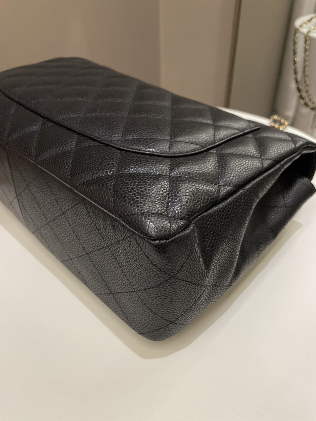 Chanel Classic Quilted Jumbo Single Flap Black Caviar