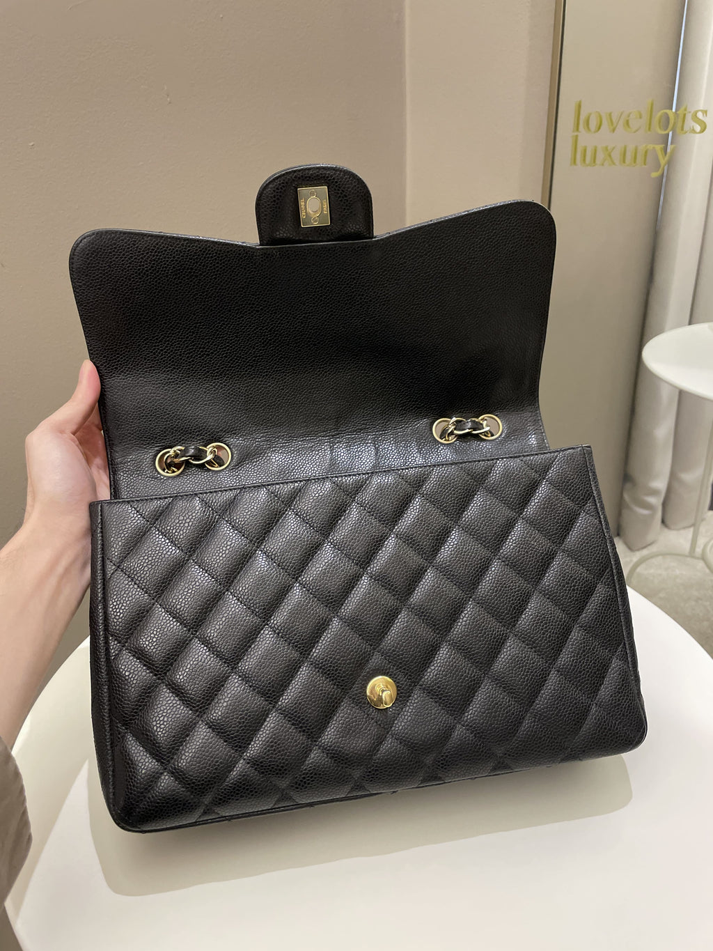 Chanel Classic Quilted Jumbo Single Flap Black Caviar