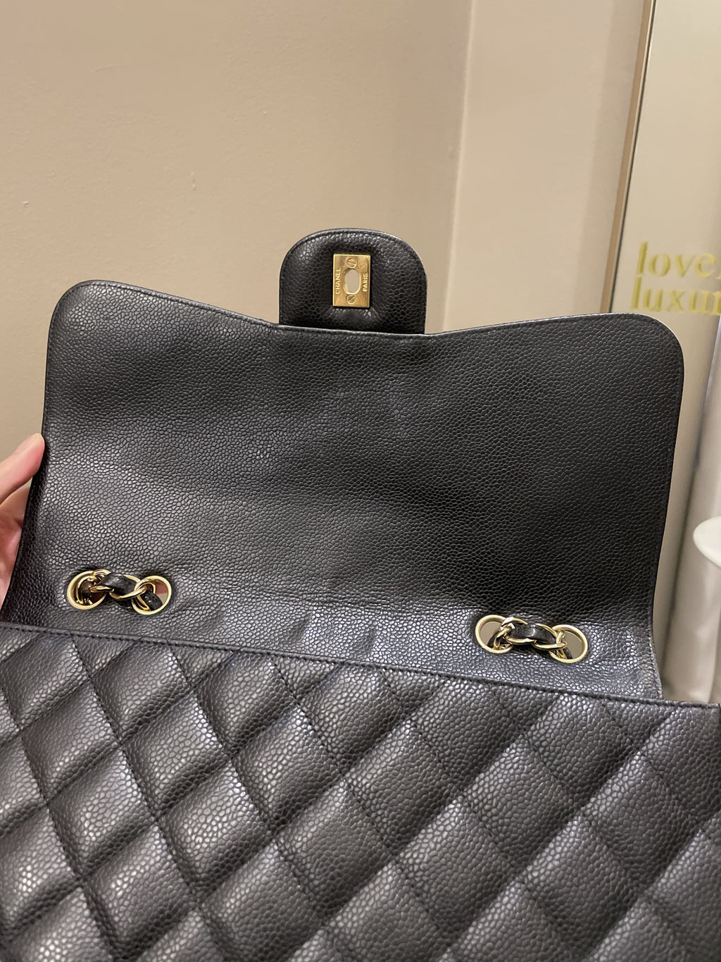 Chanel Classic Quilted Jumbo Single Flap Black Caviar