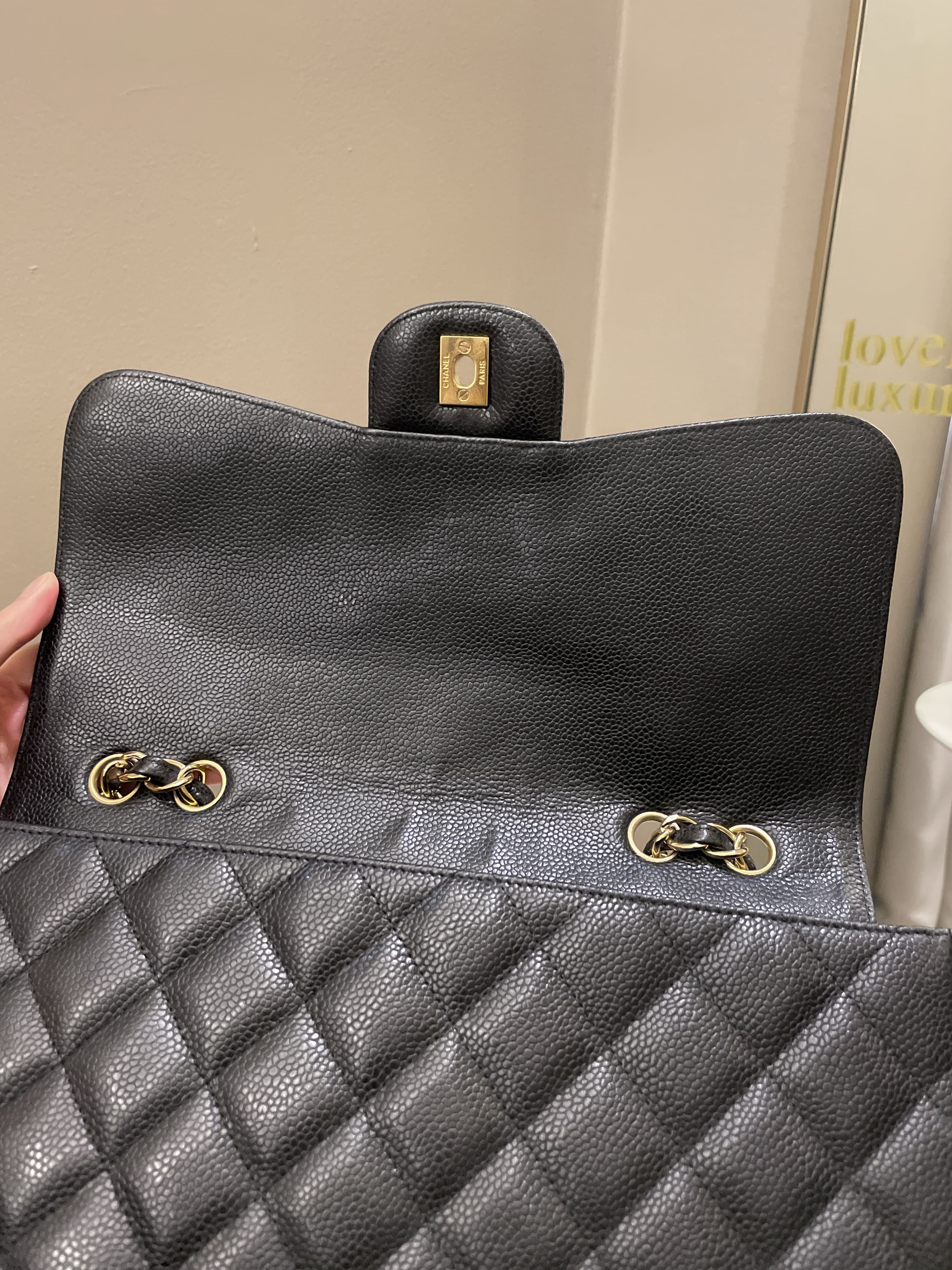Chanel Classic Quilted Jumbo Single Flap Black Caviar