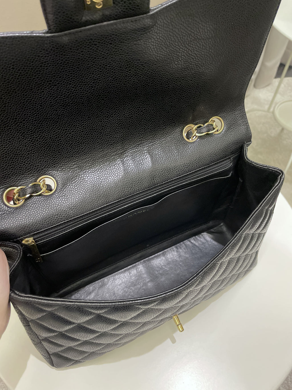 Chanel Classic Quilted Jumbo Single Flap Black Caviar
