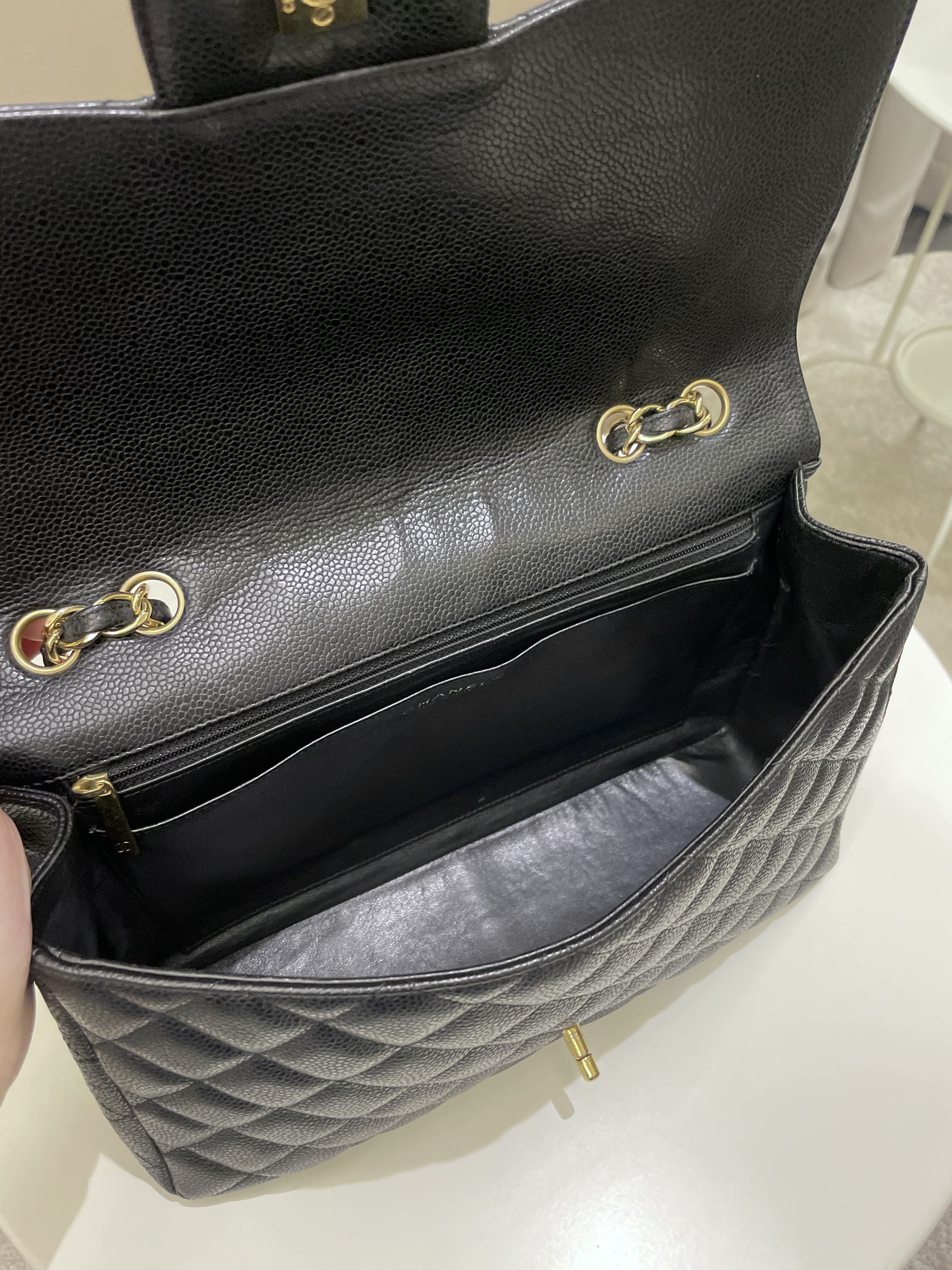 Chanel Classic Quilted Jumbo Single Flap Black Caviar