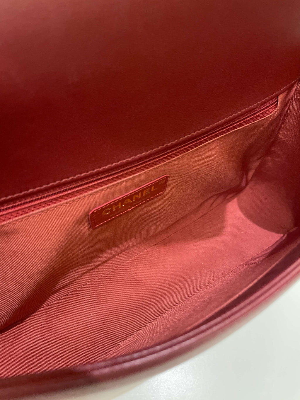 Chanel Quilted New Medium Boy Burgundy Lambskin