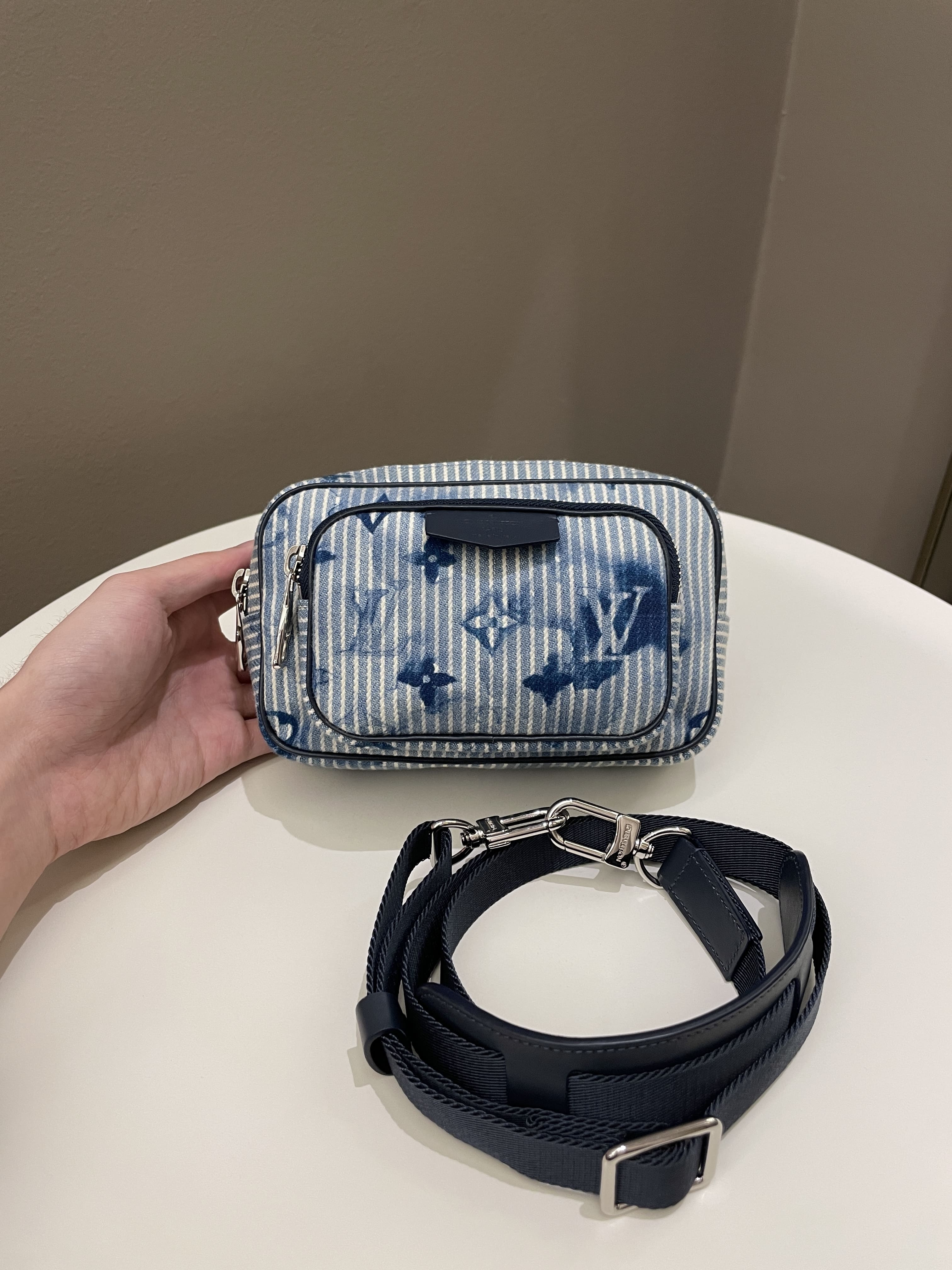 Louis Vuitton Outdoor Pouch Hickory Stripes Denim Watercolor