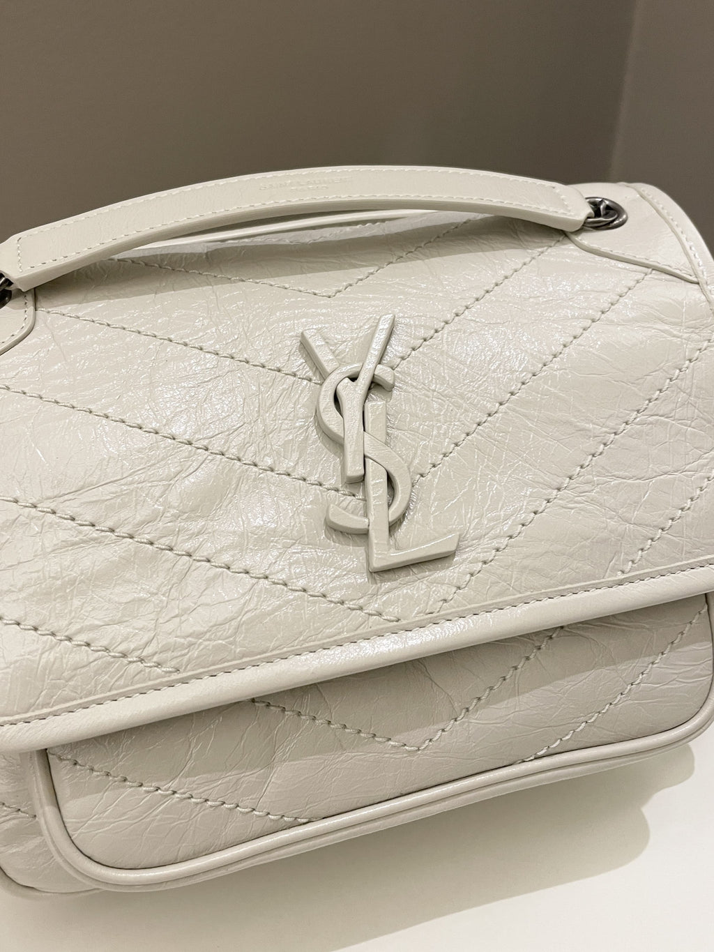 Saint Laurent Niki Baby Creme Aged Calfskin
