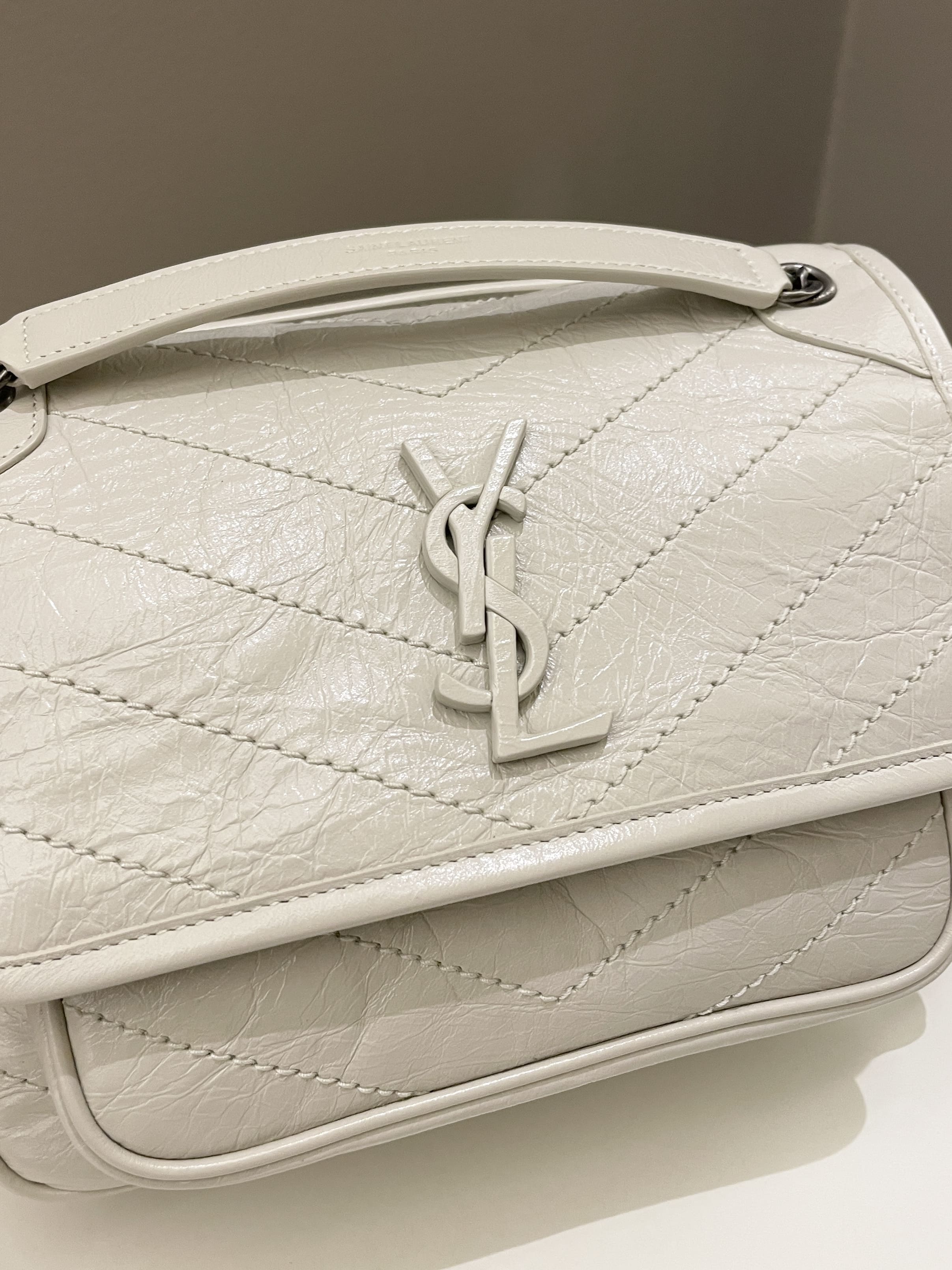 Saint Laurent Niki Baby Creme Aged Calfskin