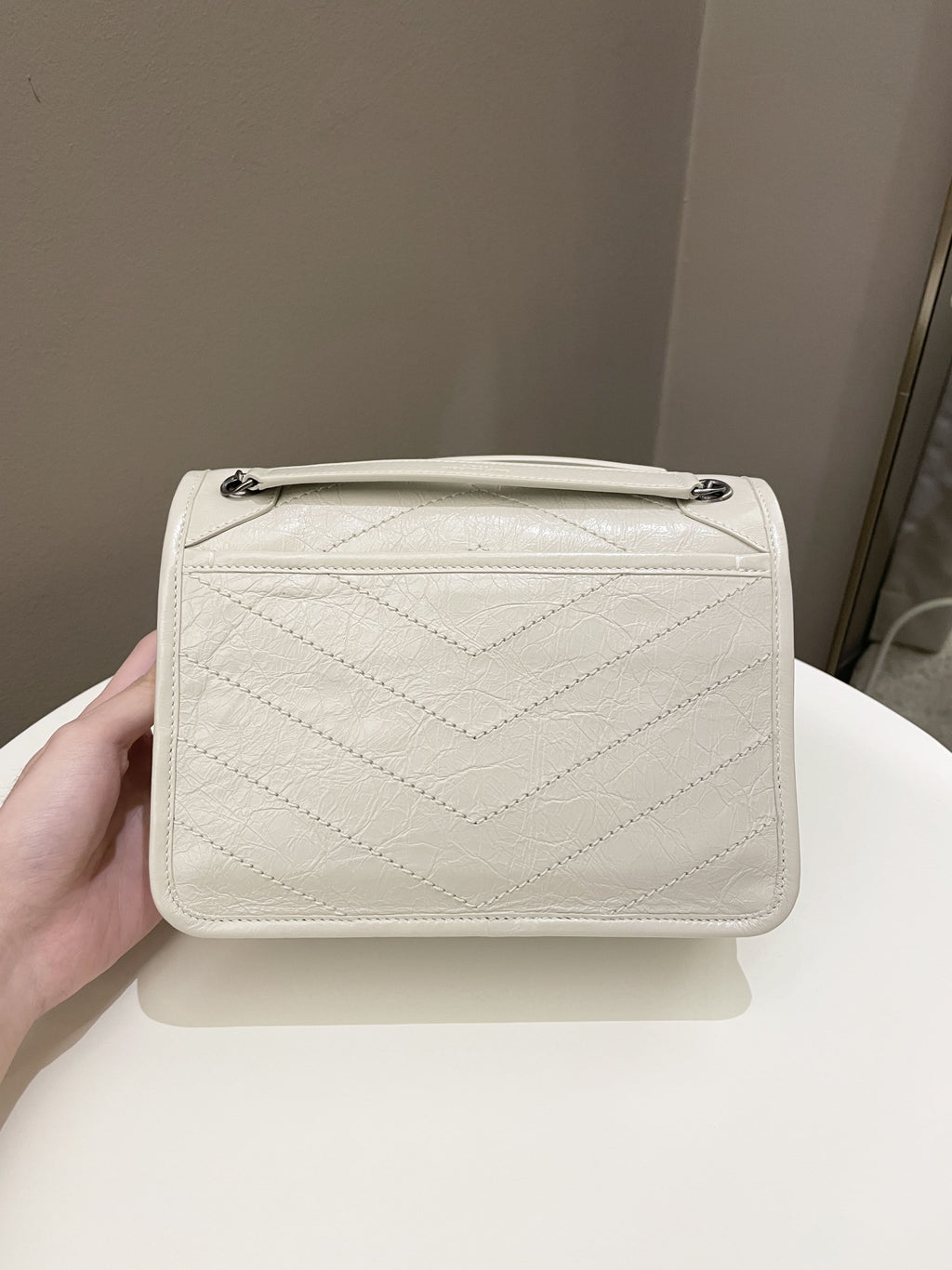 Saint Laurent Niki Baby Creme Aged Calfskin
