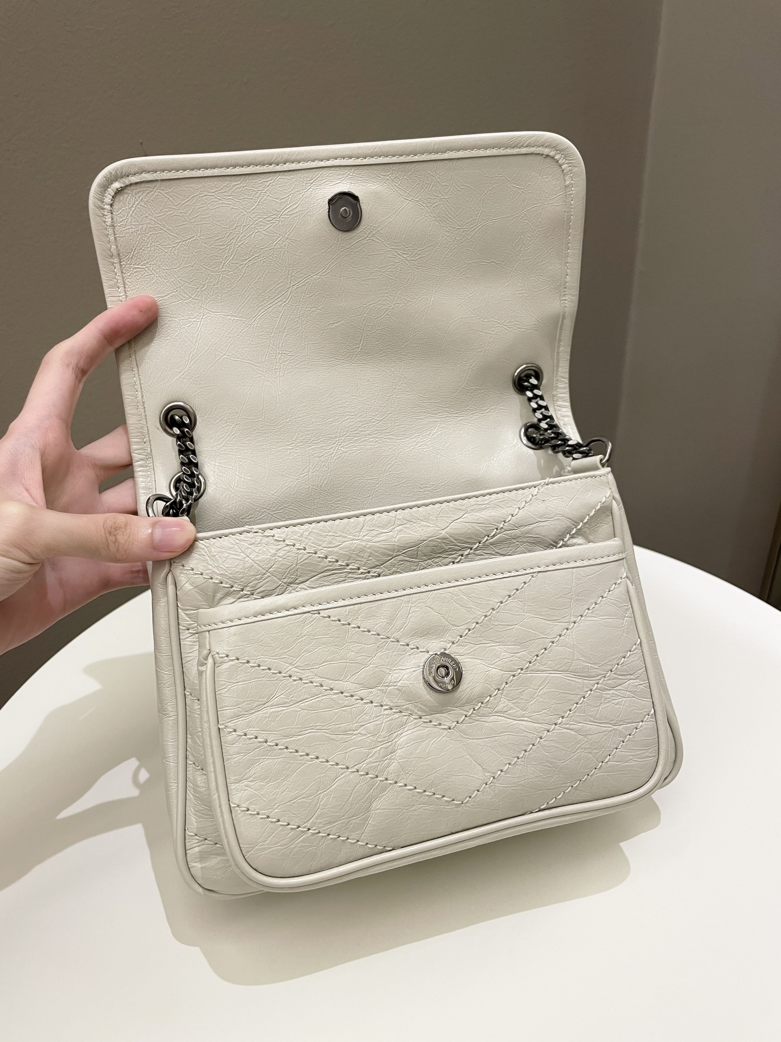 Saint Laurent Niki Baby Creme Aged Calfskin