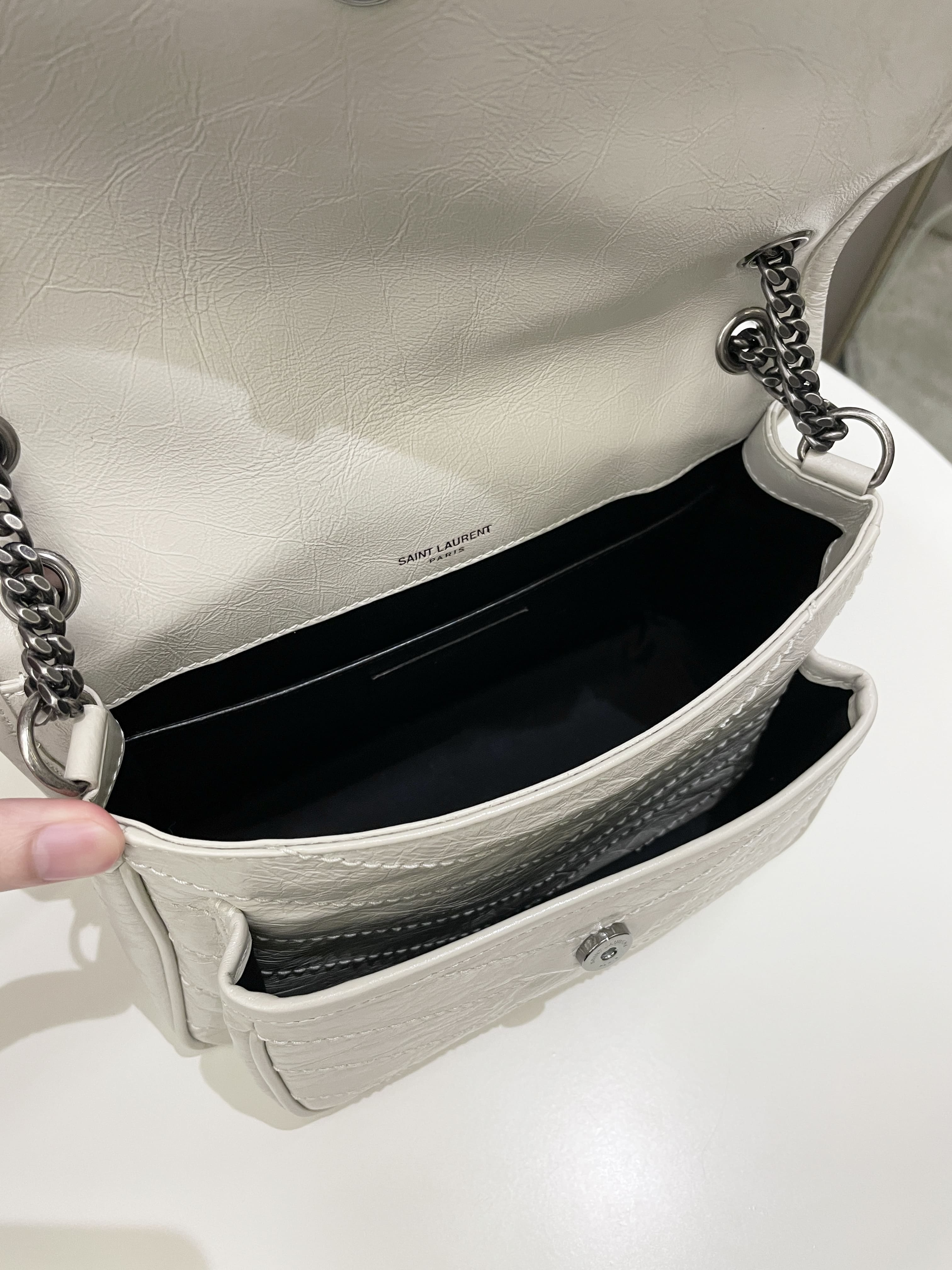 Saint Laurent Niki Baby Creme Aged Calfskin