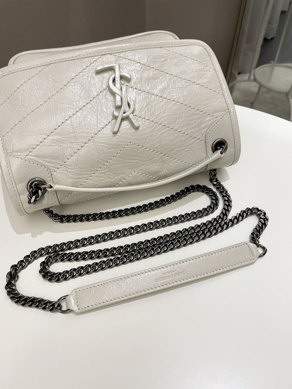 Saint Laurent Niki Baby Creme Aged Calfskin