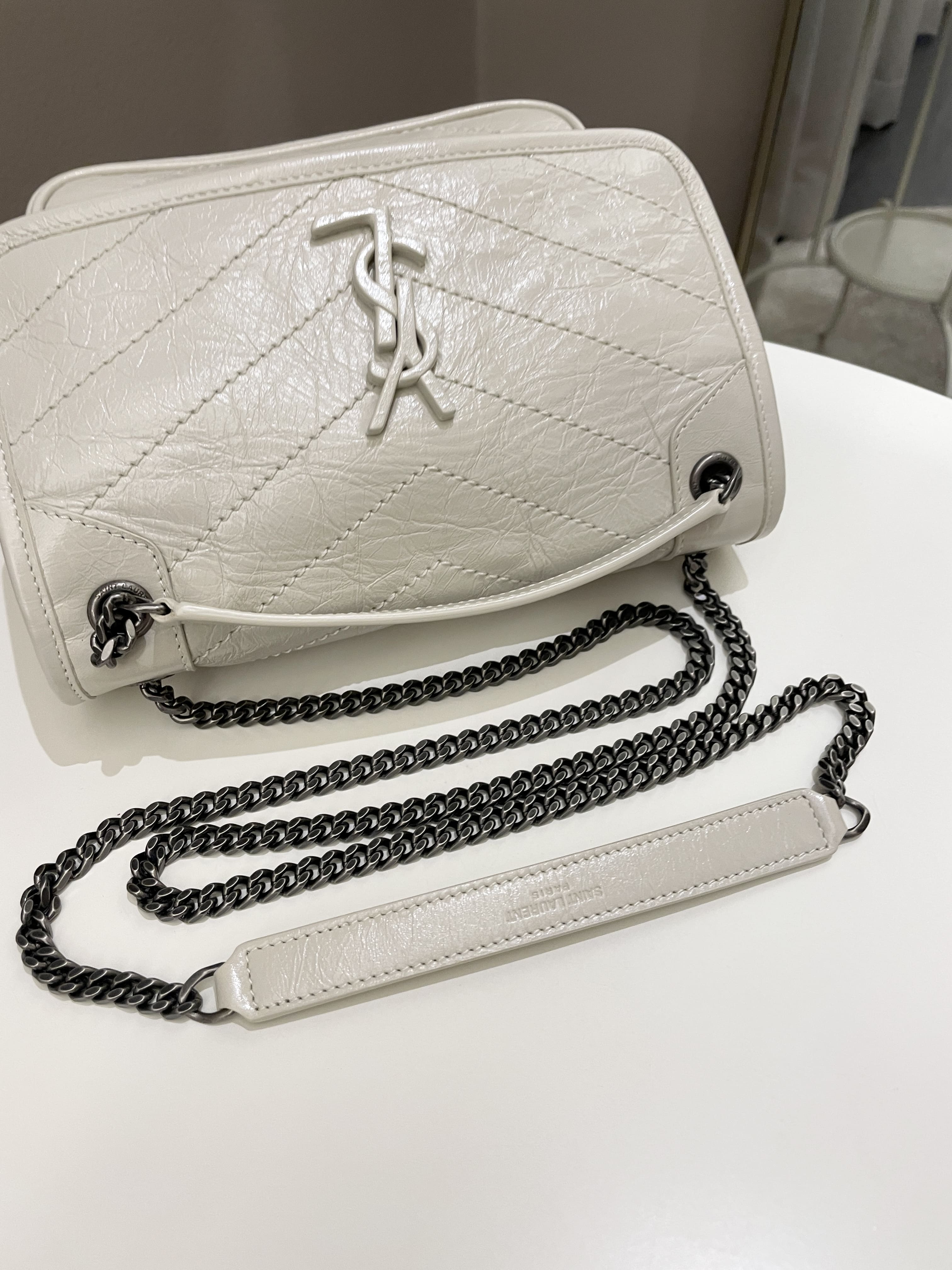 Saint Laurent Niki Baby Creme Aged Calfskin