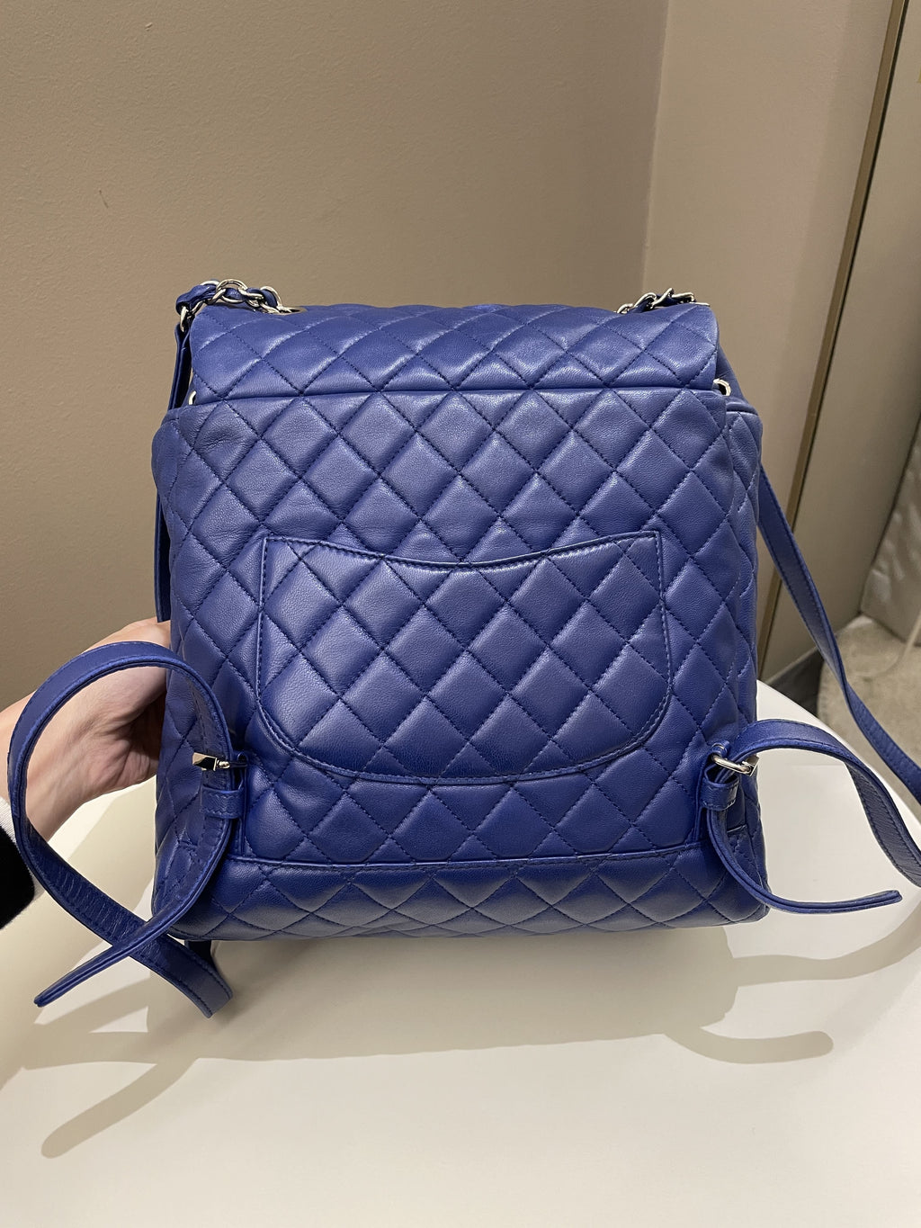 Chanel Urban Spirit Backpack Blue Lambskin