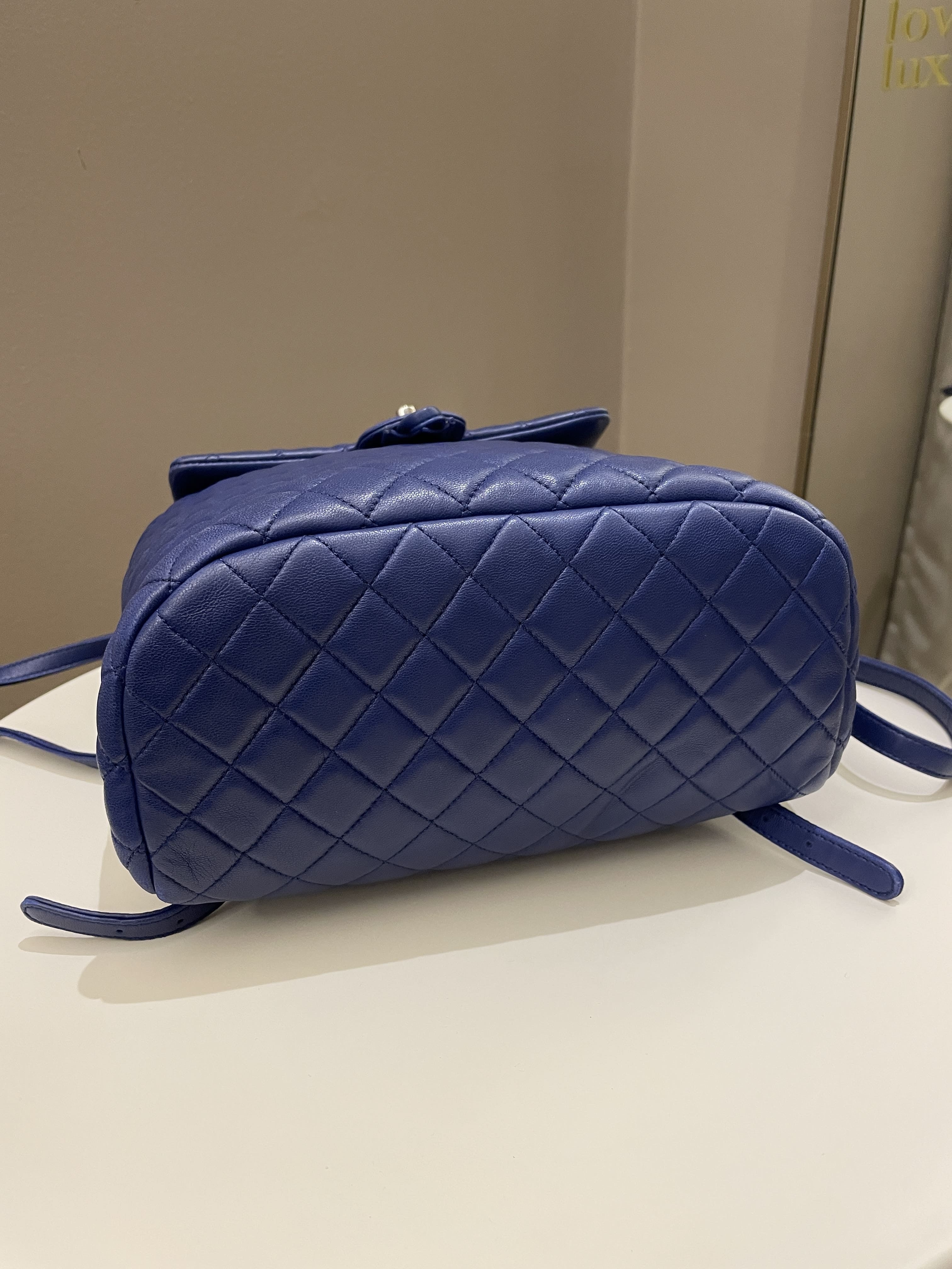 Chanel Urban Spirit Backpack Blue Lambskin