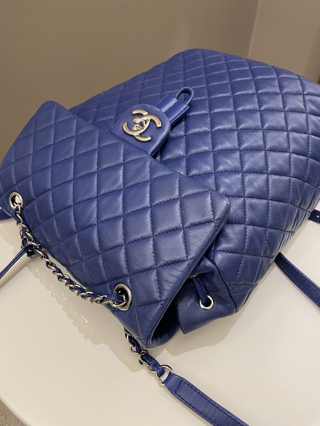 Chanel Urban Spirit Backpack Blue Lambskin