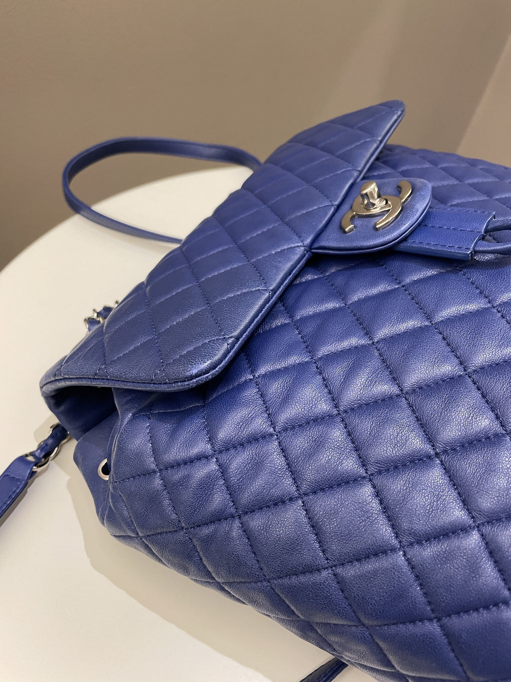 Chanel Urban Spirit Backpack Blue Lambskin