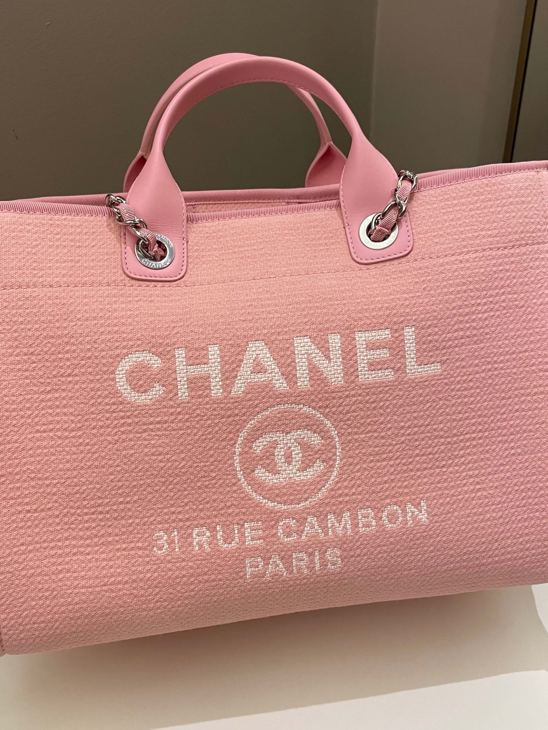 Chanel Deauville Shopper Tote Pink