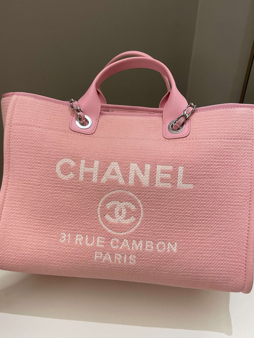Chanel Deauville Shopper Tote Pink