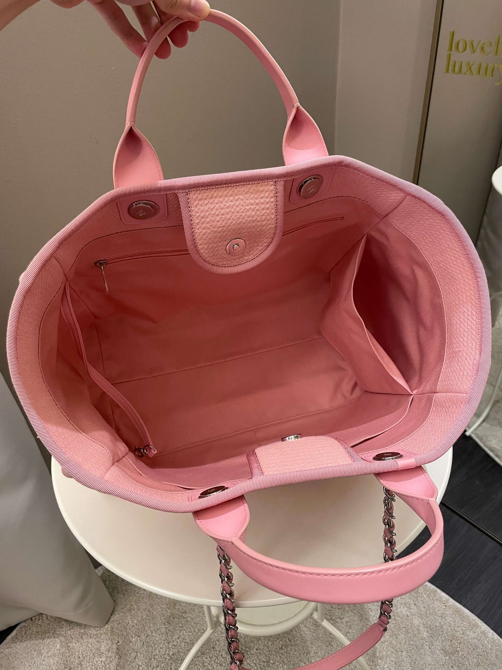 Chanel Deauville Shopper Tote Pink