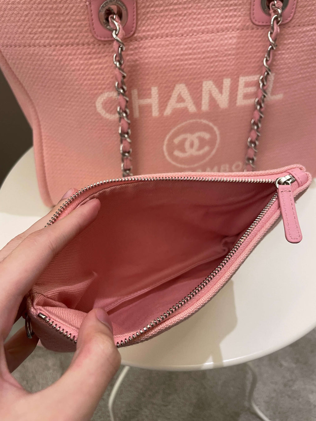 Chanel Deauville Shopper Tote Pink
