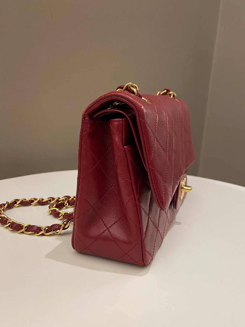 Chanel Vintage Classic Small Double Flap Red Lambskin