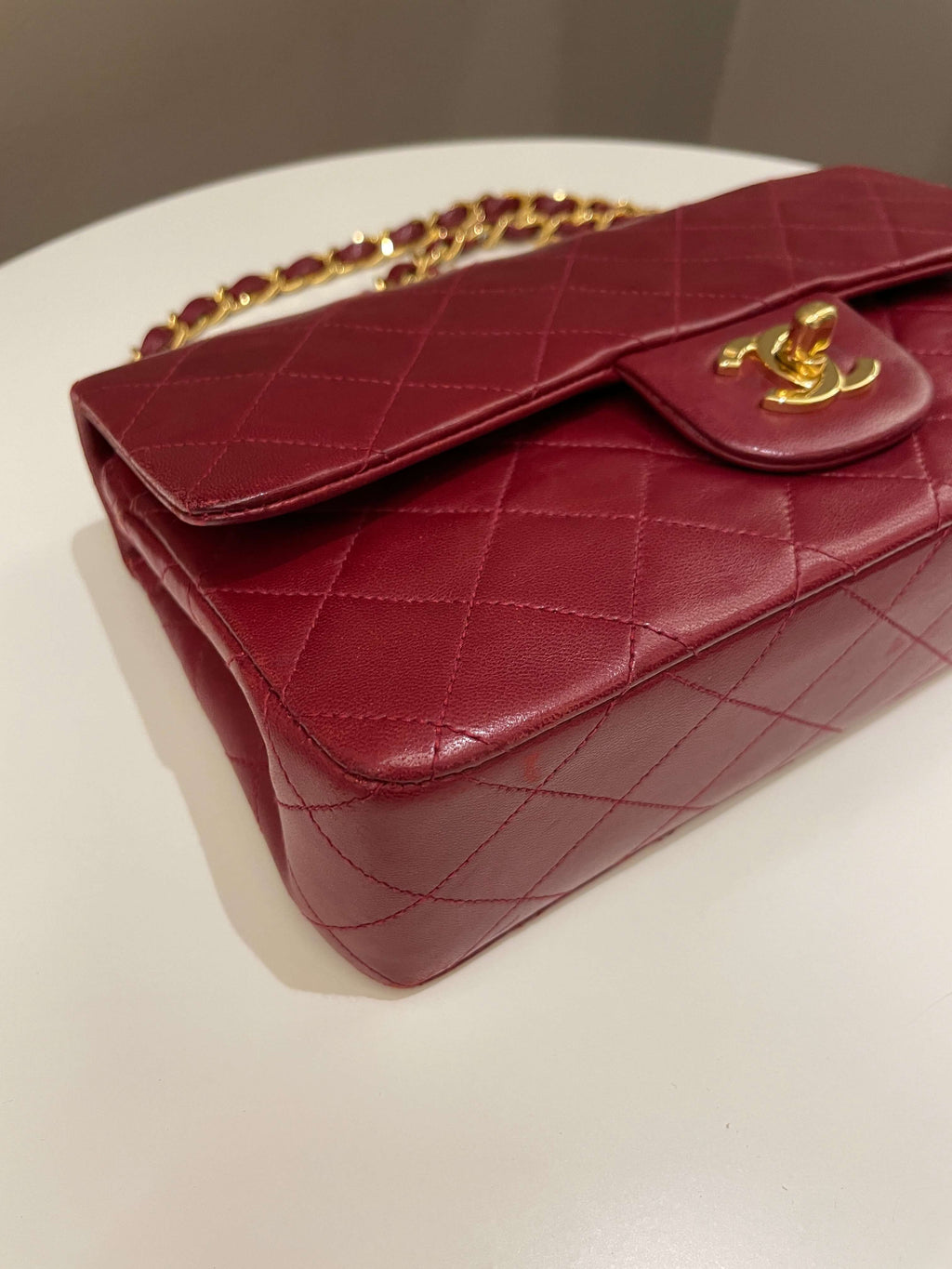 Chanel Vintage Classic Small Double Flap Red Lambskin