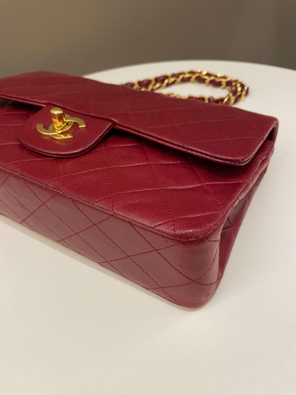 Chanel Vintage Classic Small Double Flap Red Lambskin