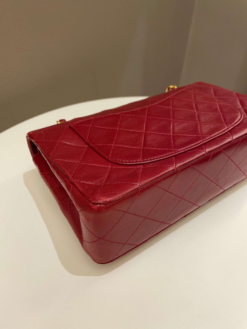 Chanel Vintage Classic Small Double Flap Red Lambskin
