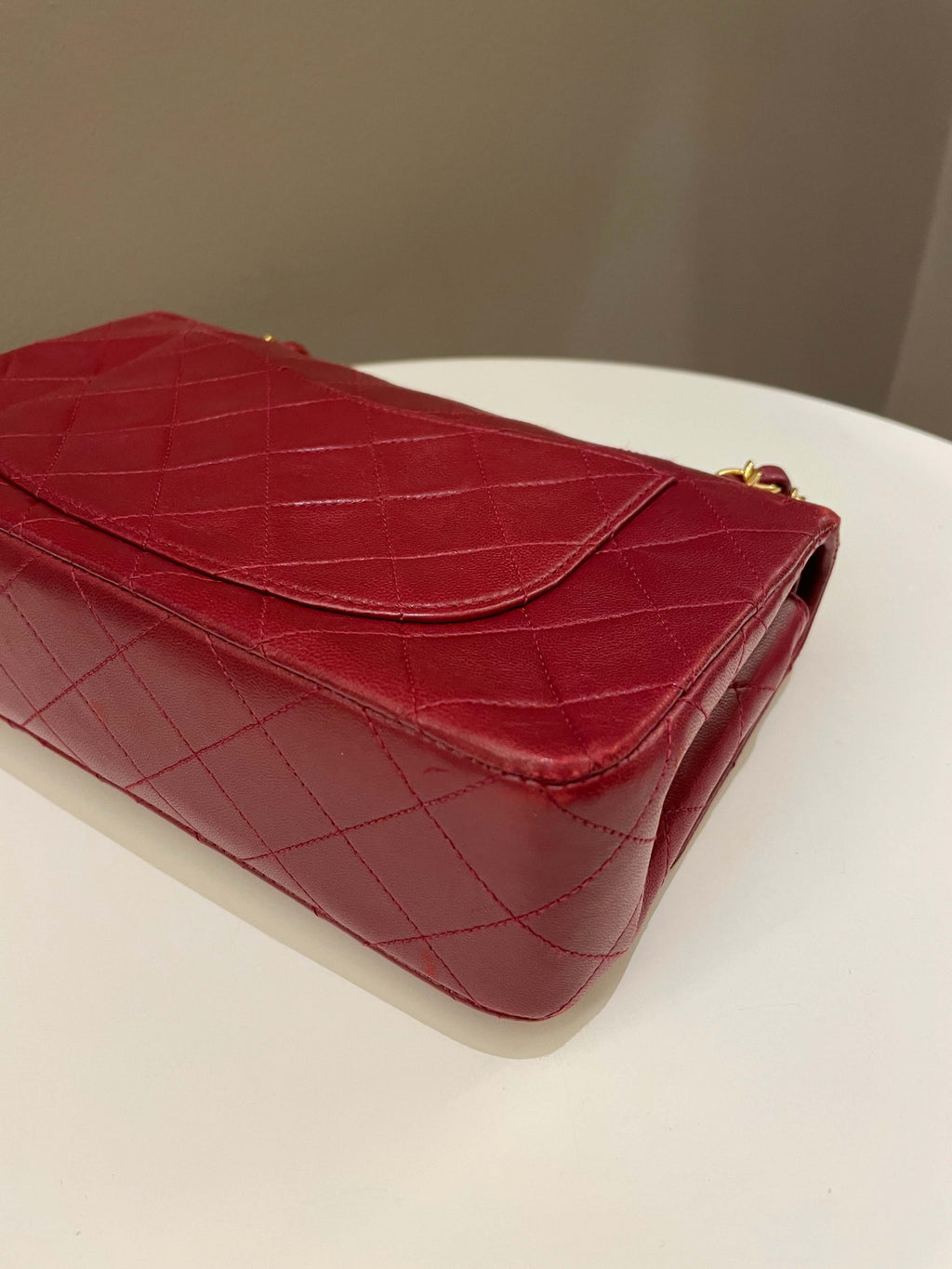Chanel Vintage Classic Small Double Flap Red Lambskin