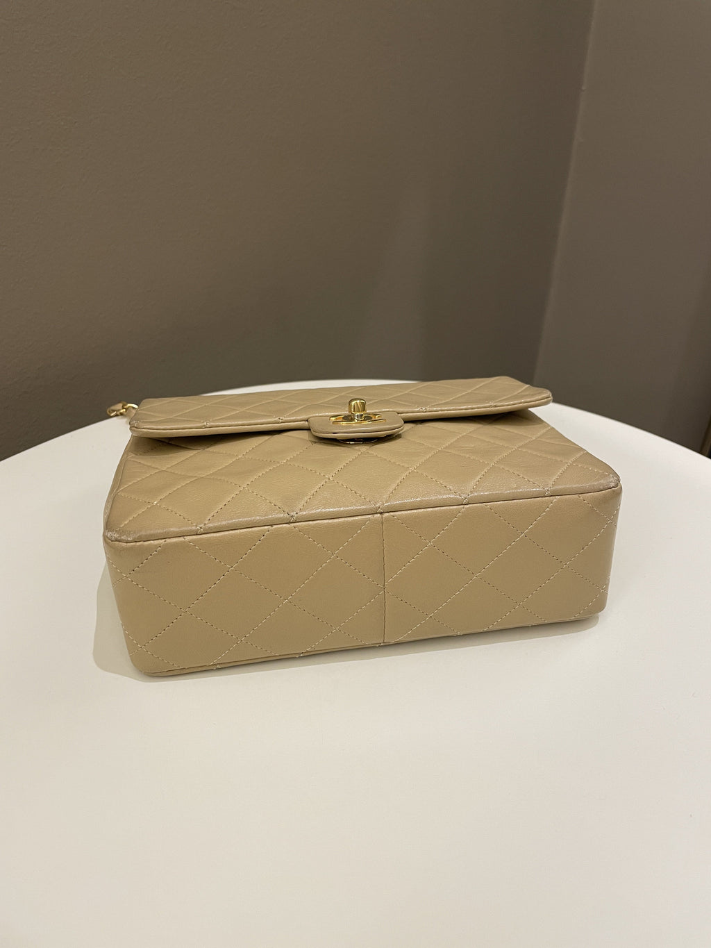 Chanel Vintage Quilted Flap Beige Lambskin