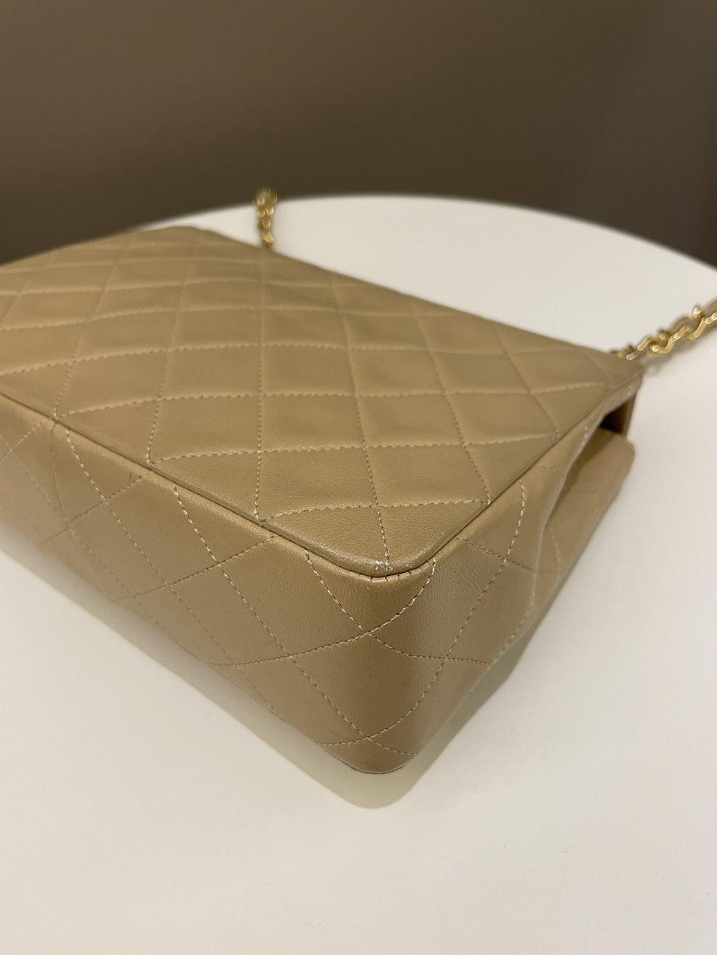 Chanel Vintage Quilted Flap Beige Lambskin