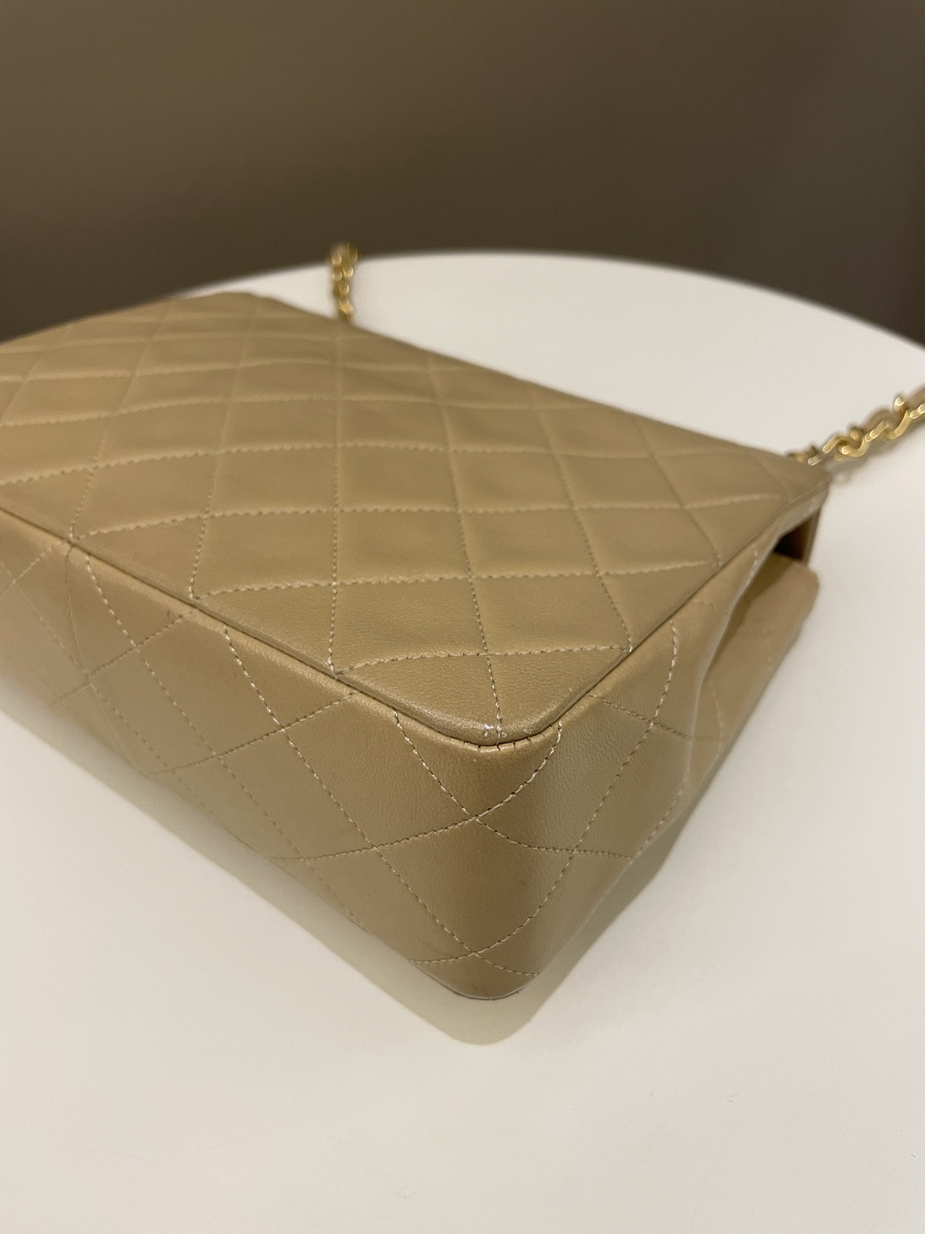 Chanel Vintage Quilted Flap Beige Lambskin